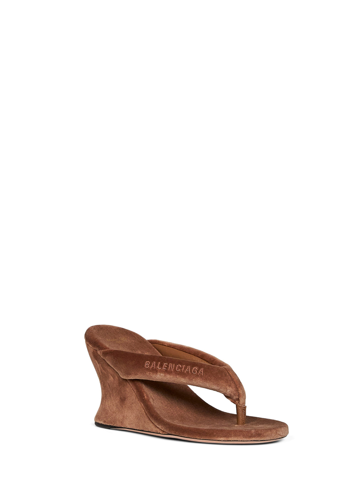 Balenciaga Women Hazelnut Gaeta 90Mm Wedge Thong Sandals BALENCIAGA