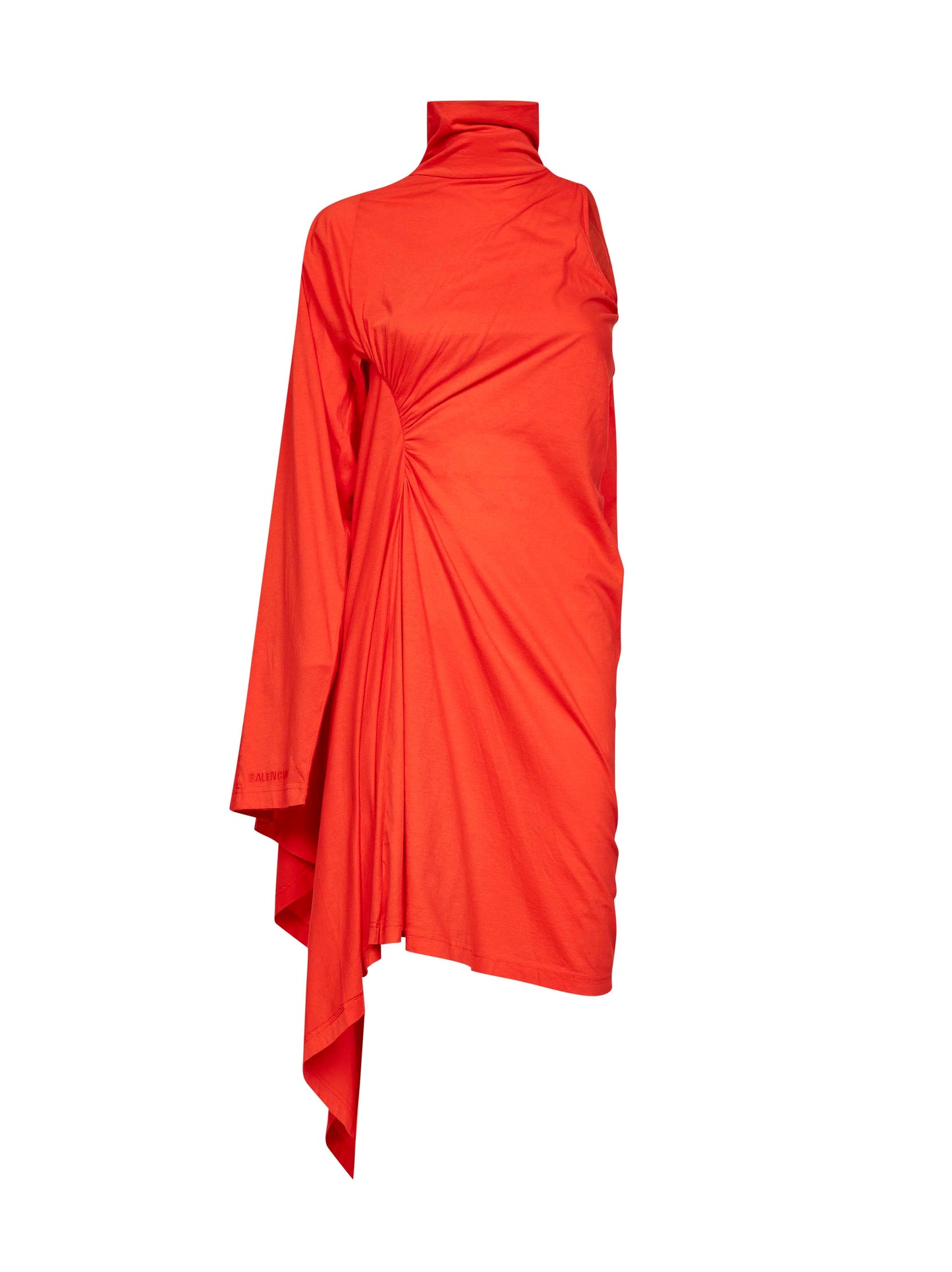 Balenciaga Women Sunset Red Draped Midi Dress BALENCIAGA