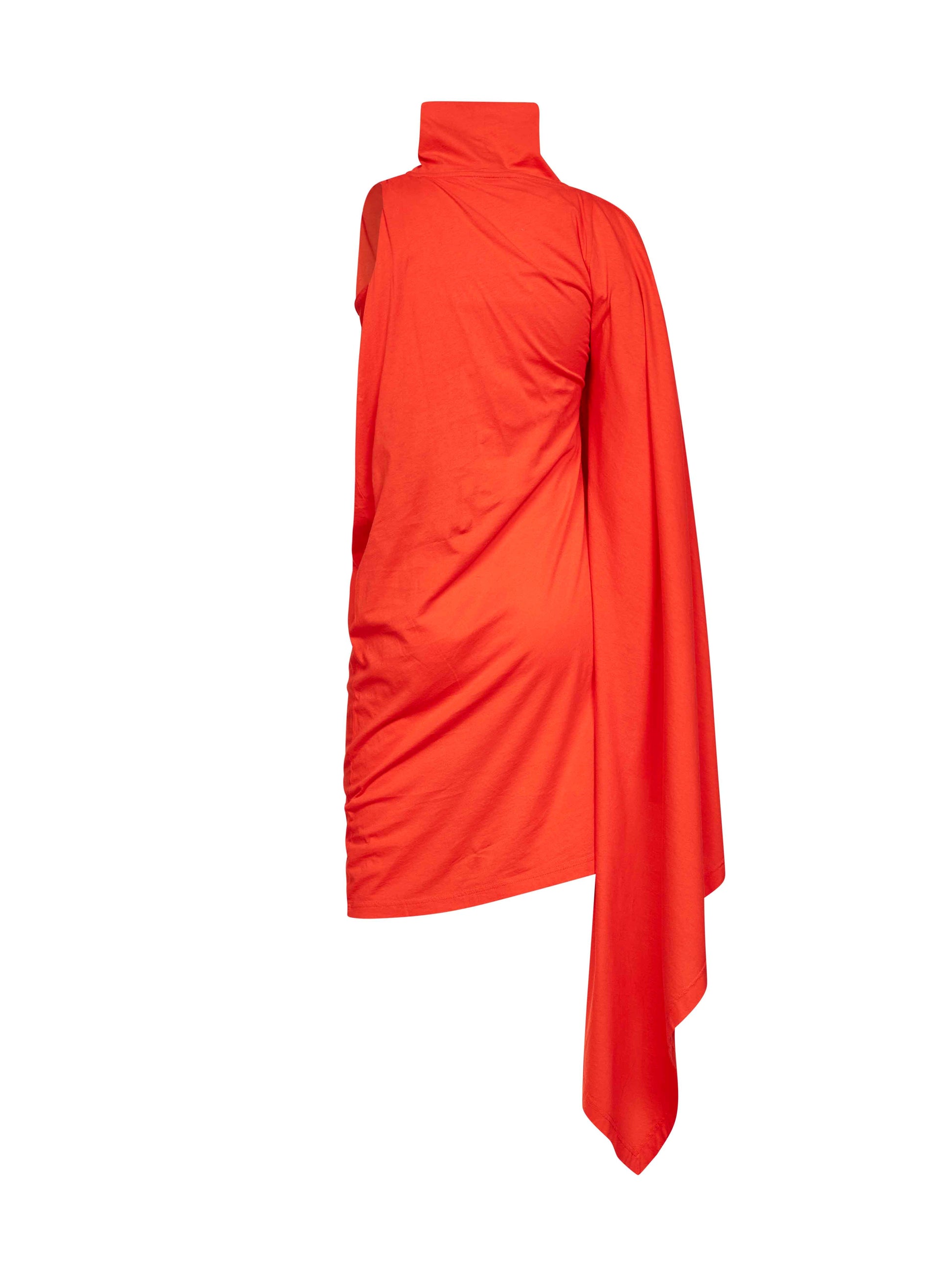 Balenciaga Women Sunset Red Draped Midi Dress BALENCIAGA