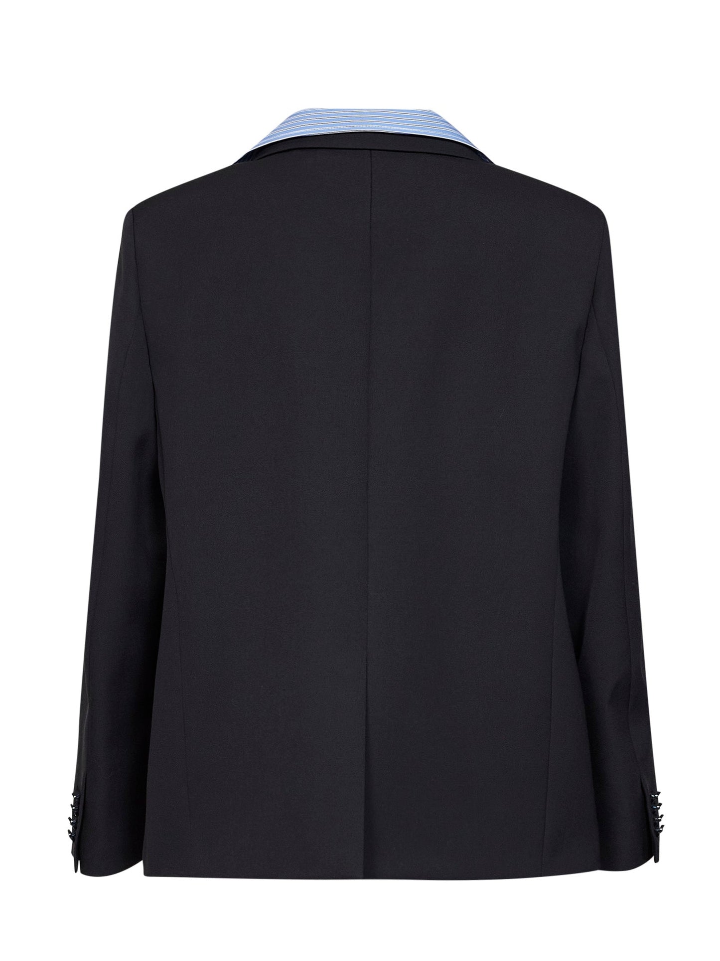 Balenciaga Men Dark Navy Wool Twill Hybrid Shirt Jacket BALENCIAGA