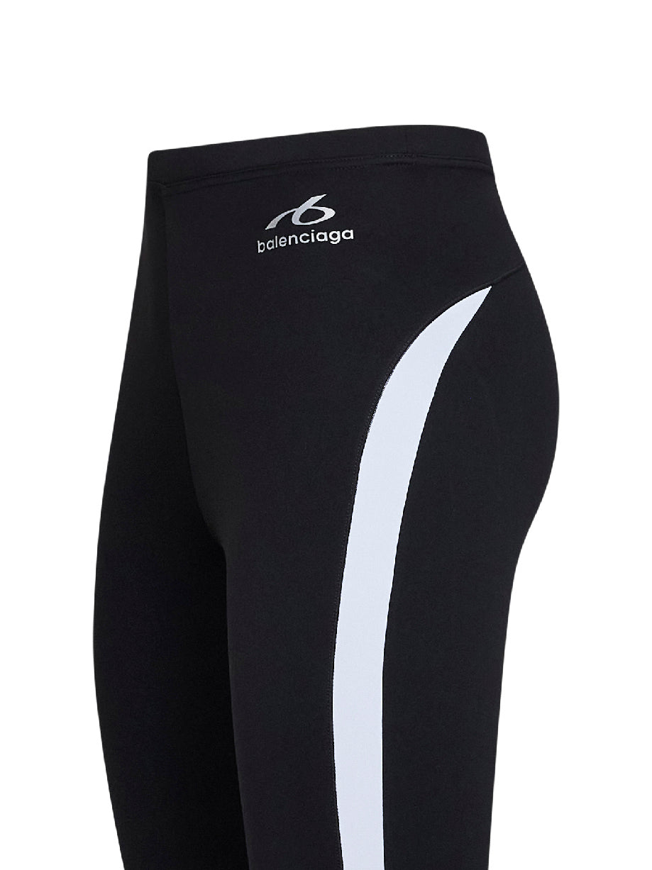 Balenciaga Women Black And White Technical Fabric Techwear Leggings BALENCIAGA