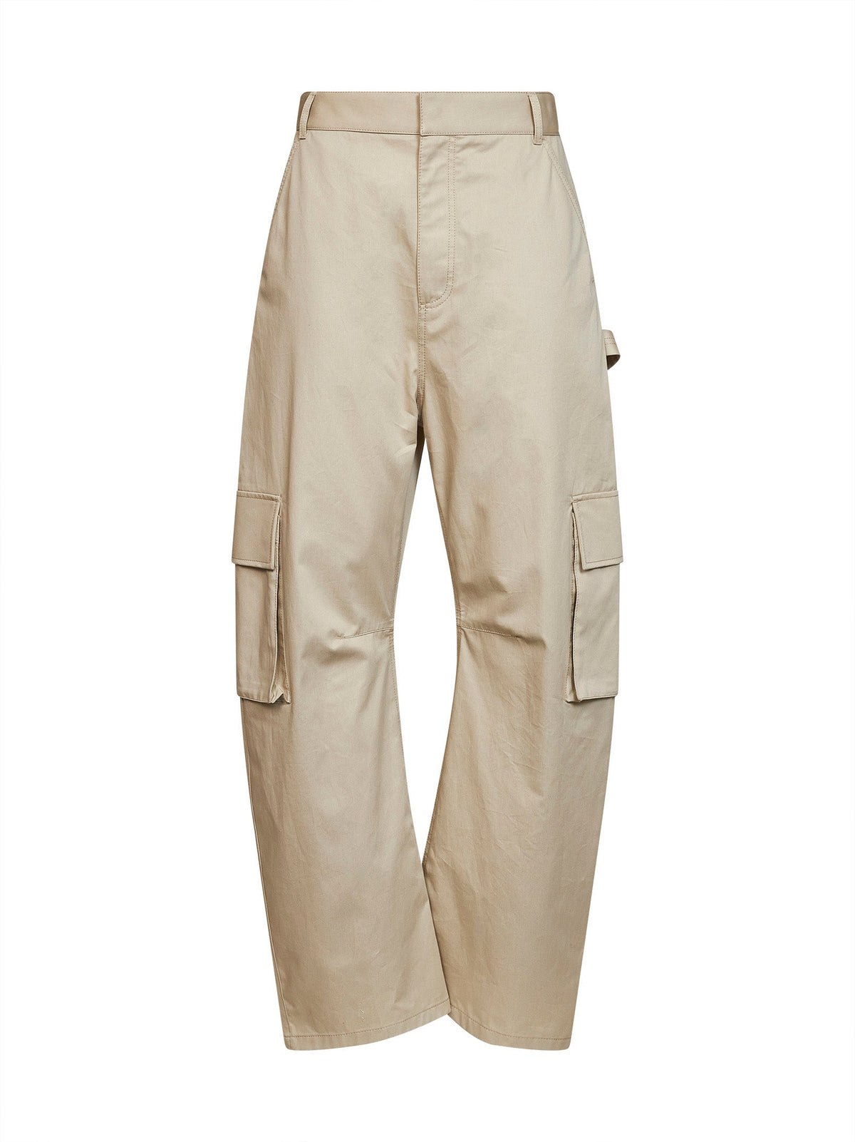 Balenciaga Women Beige Regenerative Cotton Twill Relaxed Cargo Pants BALENCIAGA