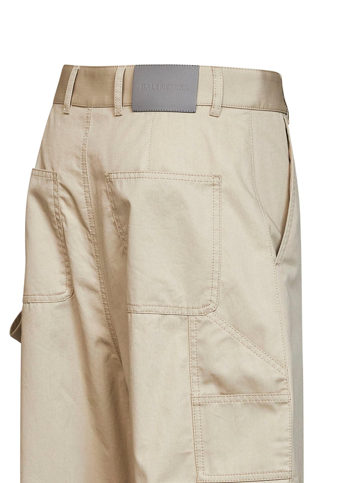 Balenciaga Women Beige Regenerative Cotton Twill Relaxed Cargo Pants BALENCIAGA