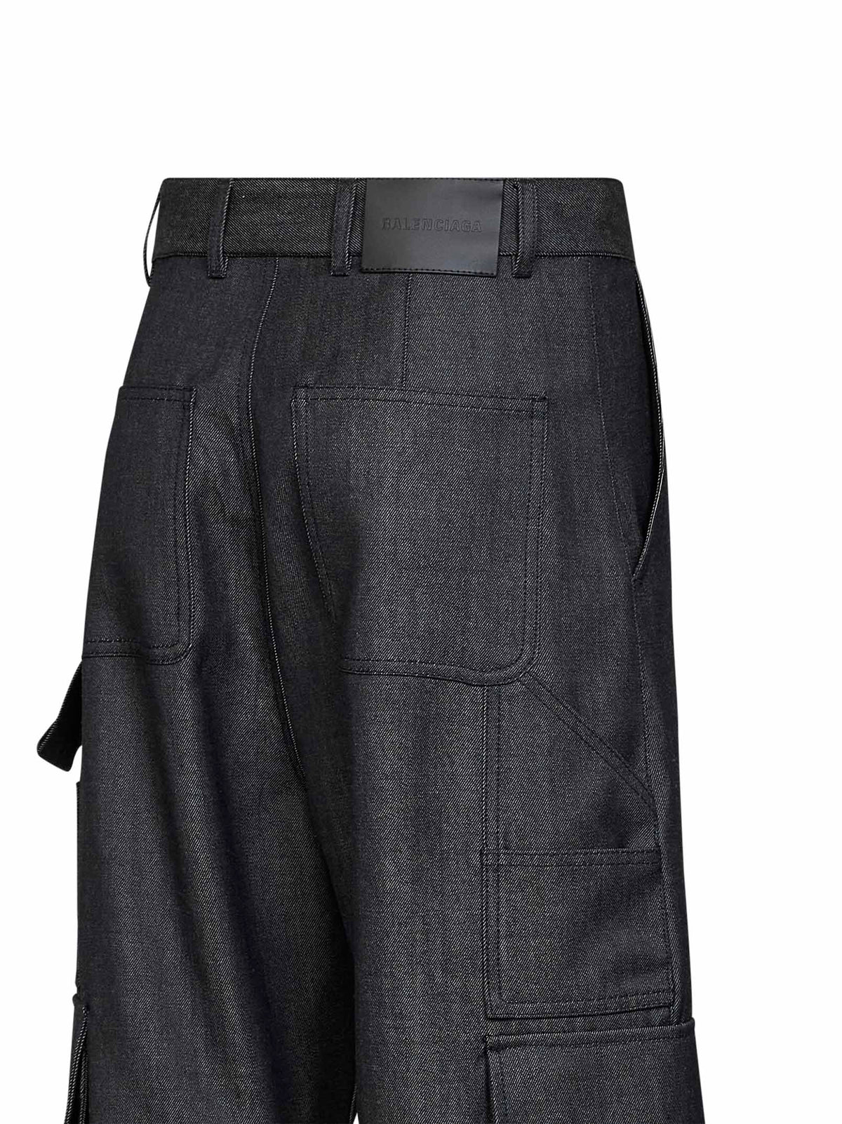 Balenciaga Women Dark Navy Twill Relaxed Cargo Pants BALENCIAGA