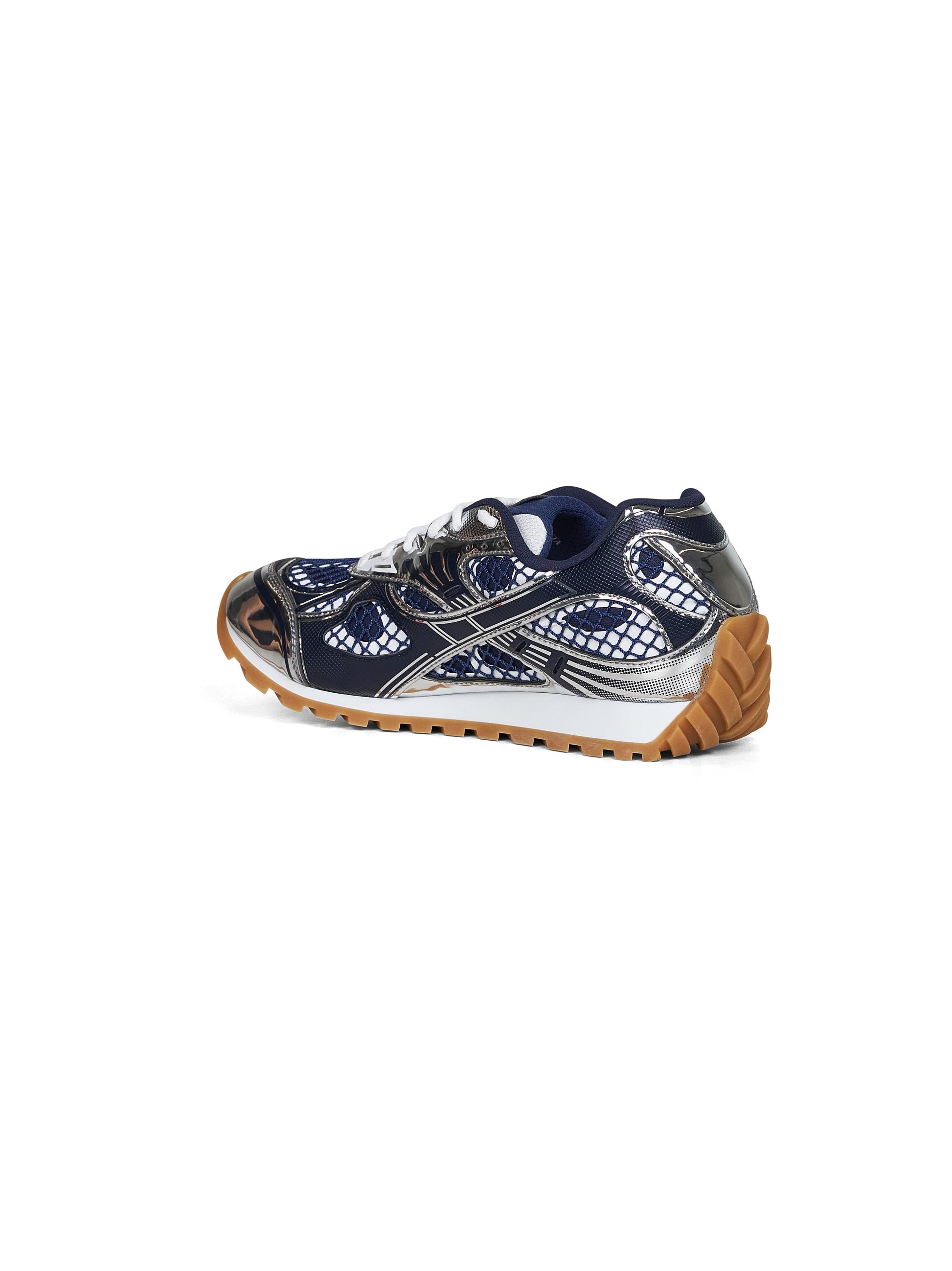 Bottega Veneta Men Blue And Silver Technical Fabric And Mesh Orbit Sneakers BOTTEGA VENETA