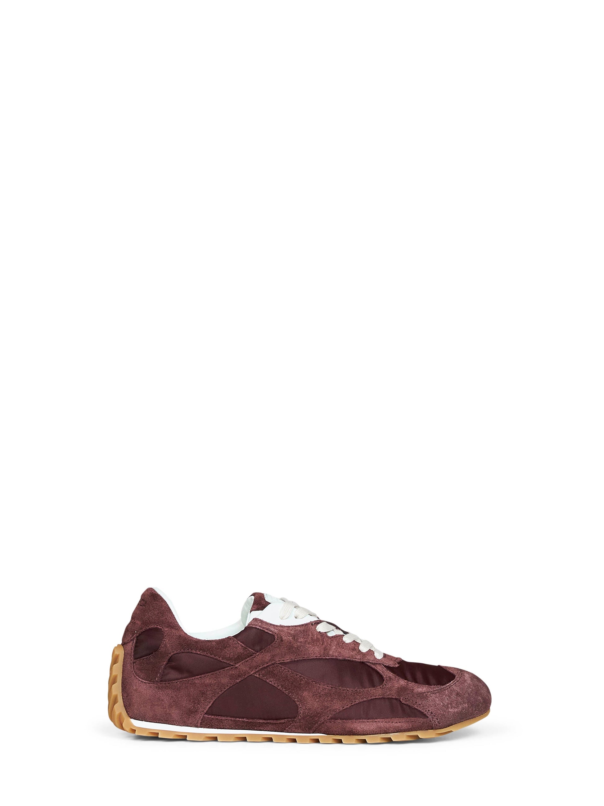 Bottega Veneta Women Deep Mahogany Suede And Nylon Orbit Flash Sneakers BOTTEGA VENETA