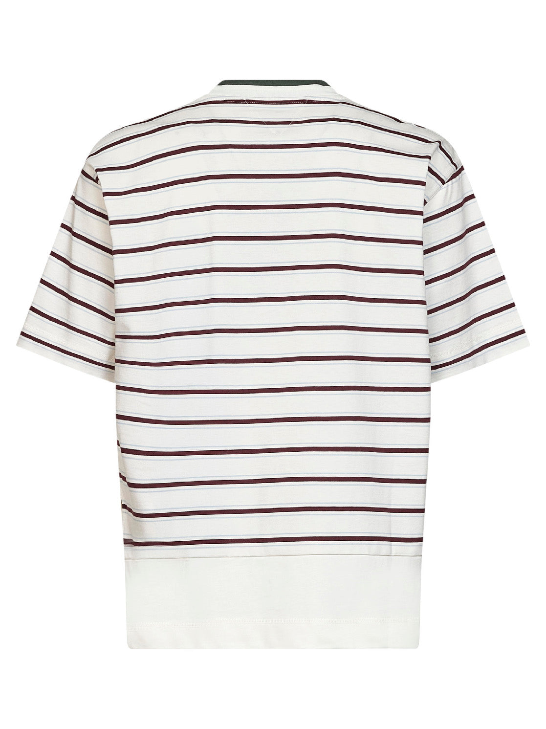 Bottega Veneta Men White Striped Cotton Layered T-Shirt BOTTEGA VENETA