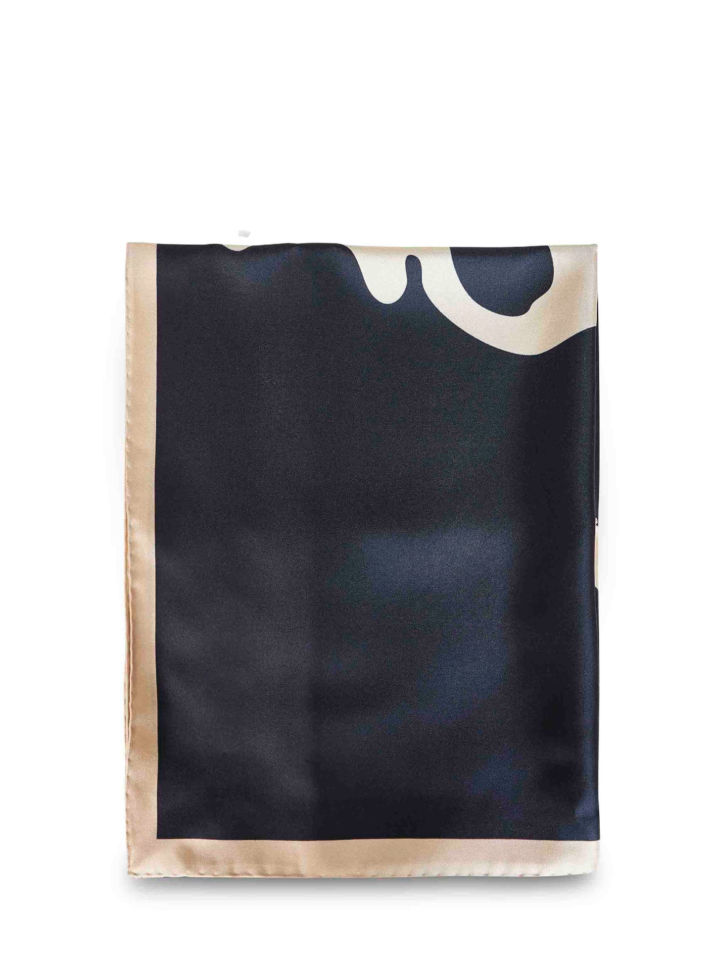 Bottega Veneta Women Midnight Blue Silk Scarf With Graphic Print BOTTEGA VENETA