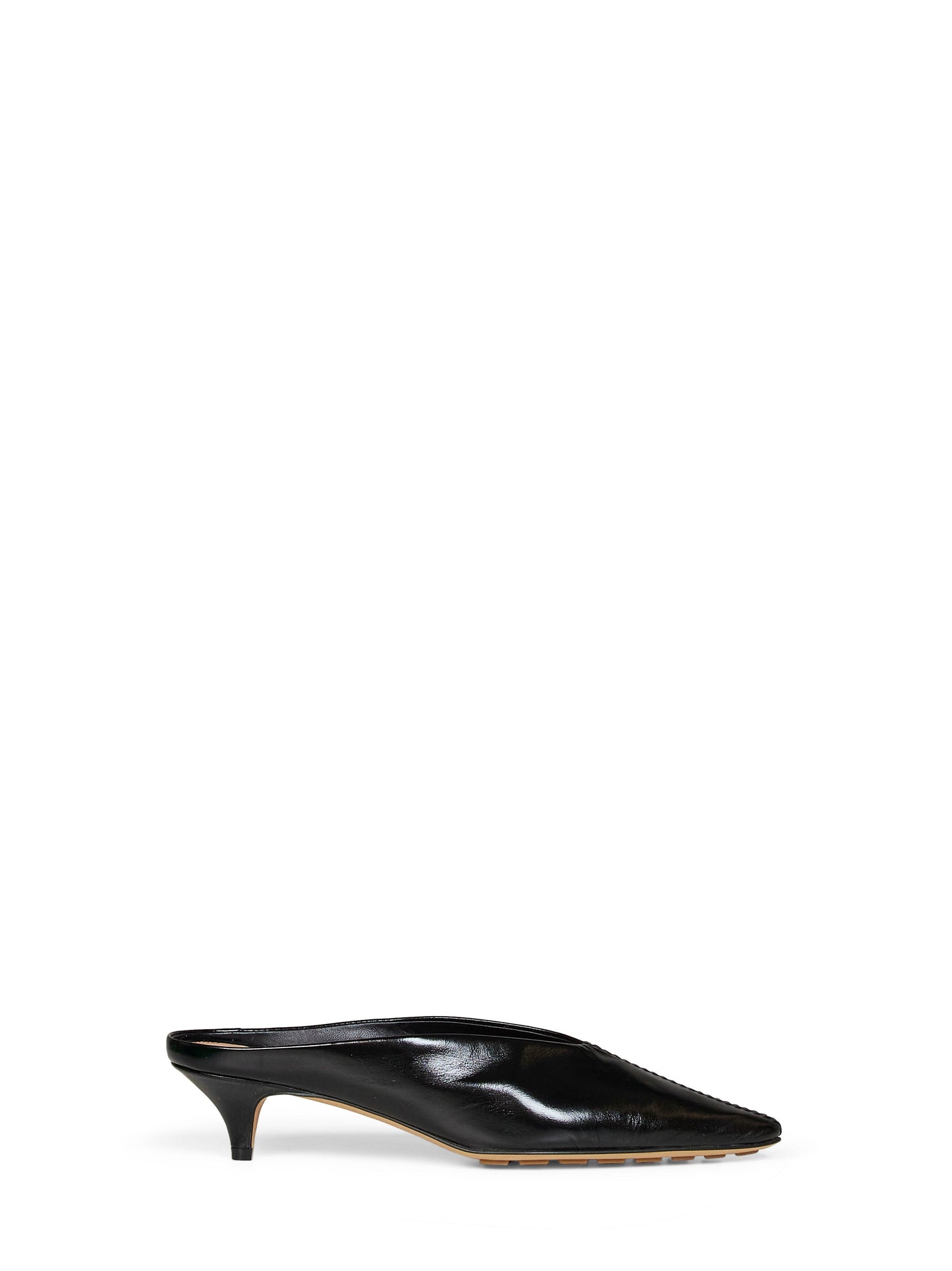 Bottega Veneta Women Black Shiny Leather Vesta Mule Pumps BOTTEGA VENETA