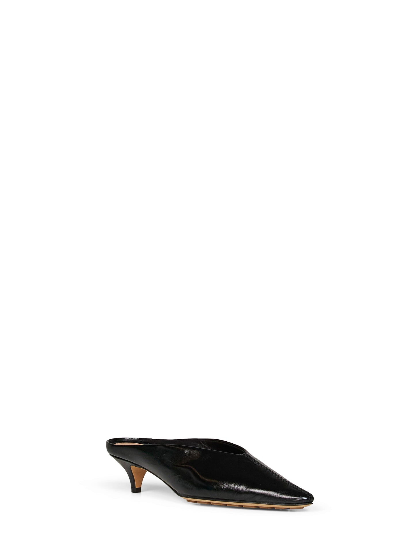 Bottega Veneta Women Black Shiny Leather Vesta Mule Pumps BOTTEGA VENETA