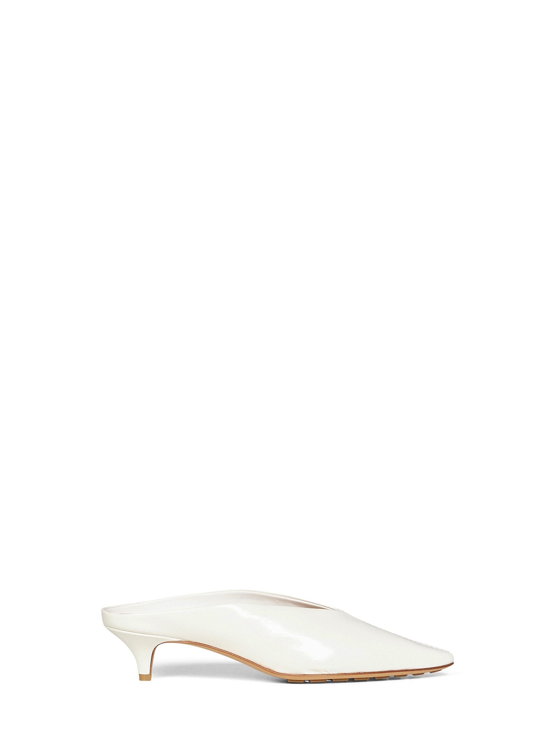 Bottega Veneta Women Alabaster Shiny Leather Vesta Mule Pumps BOTTEGA VENETA