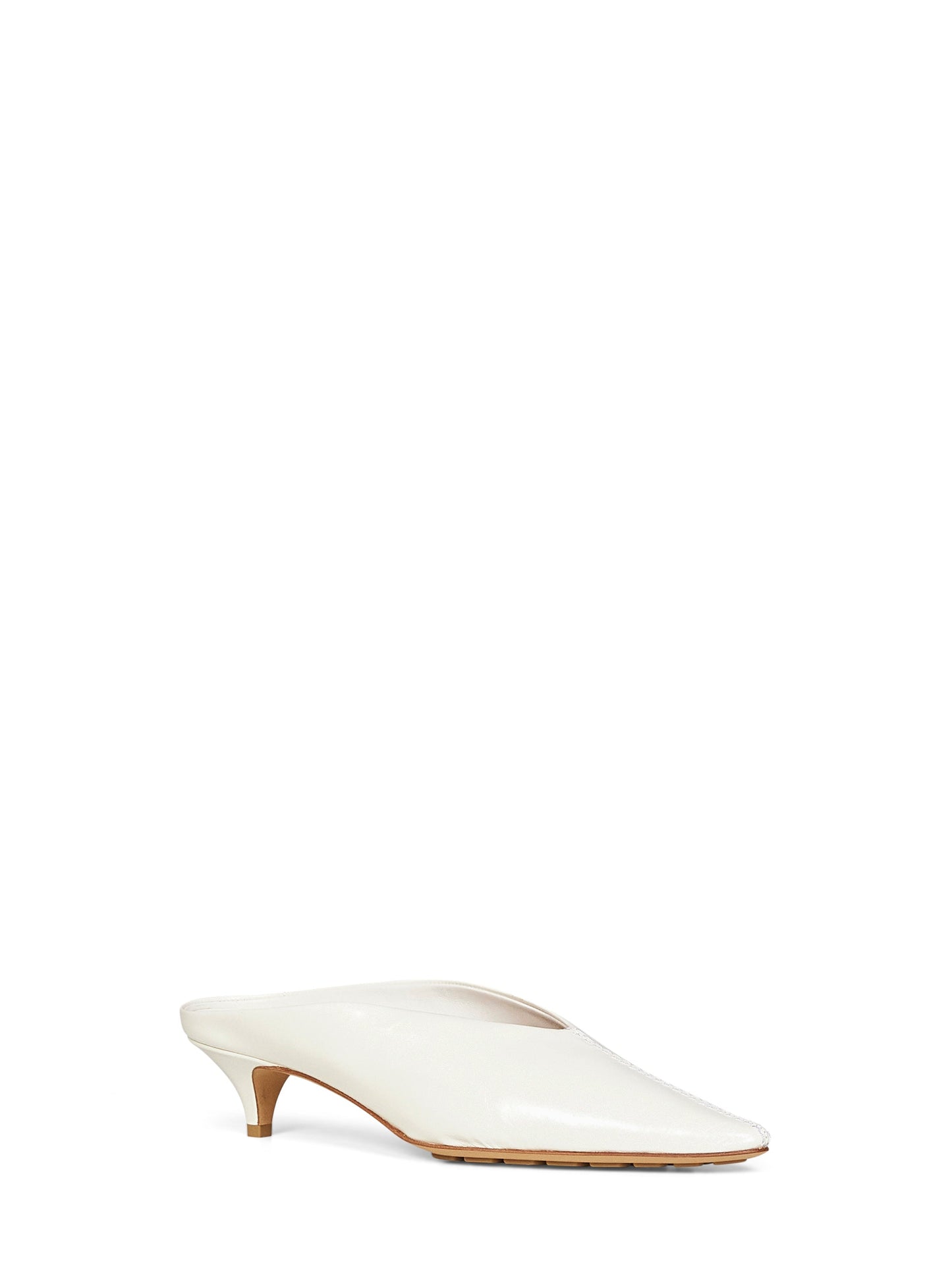 Bottega Veneta Women Alabaster Shiny Leather Vesta Mule Pumps BOTTEGA VENETA
