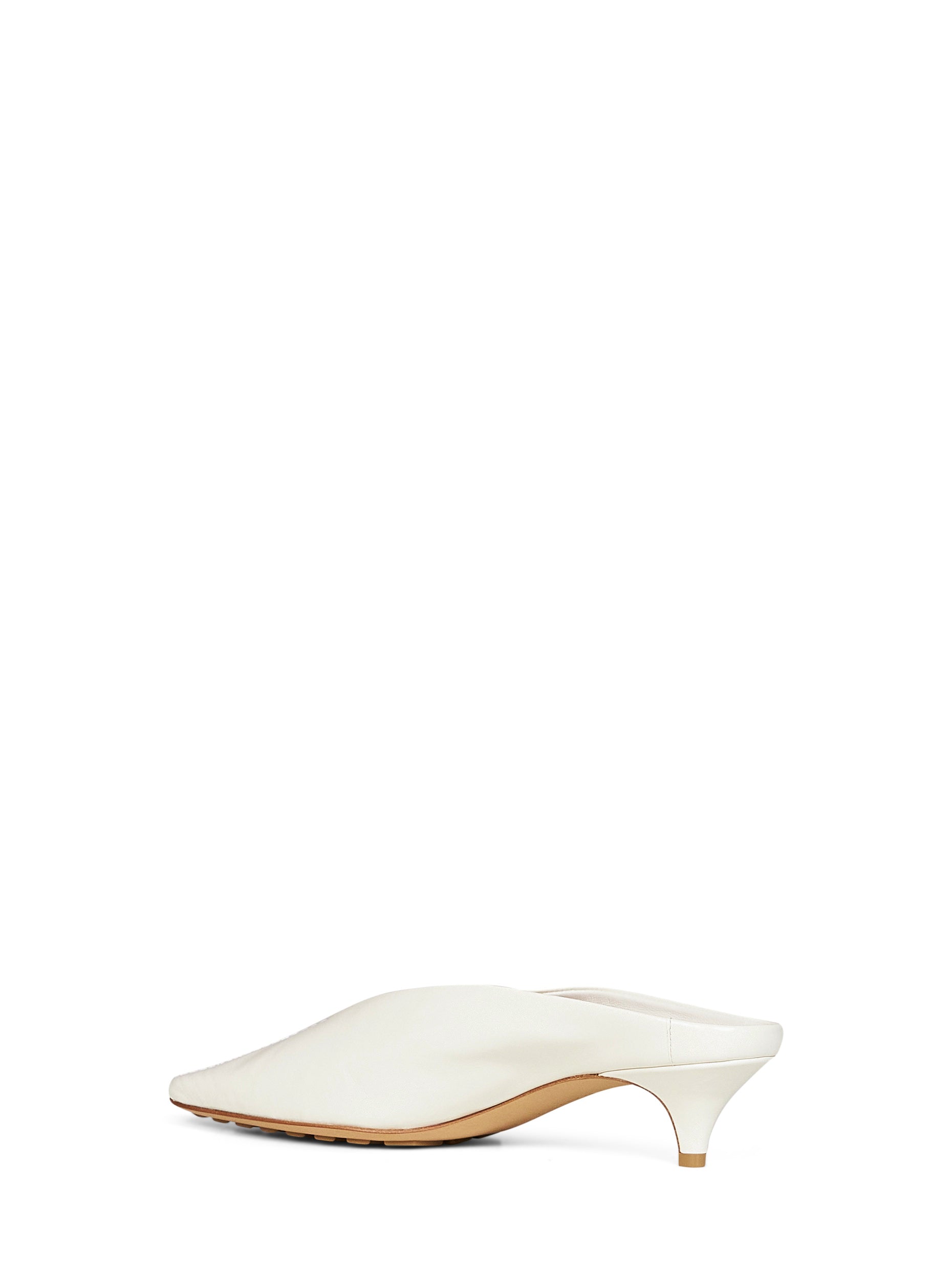 Bottega Veneta Women Alabaster Shiny Leather Vesta Mule Pumps BOTTEGA VENETA