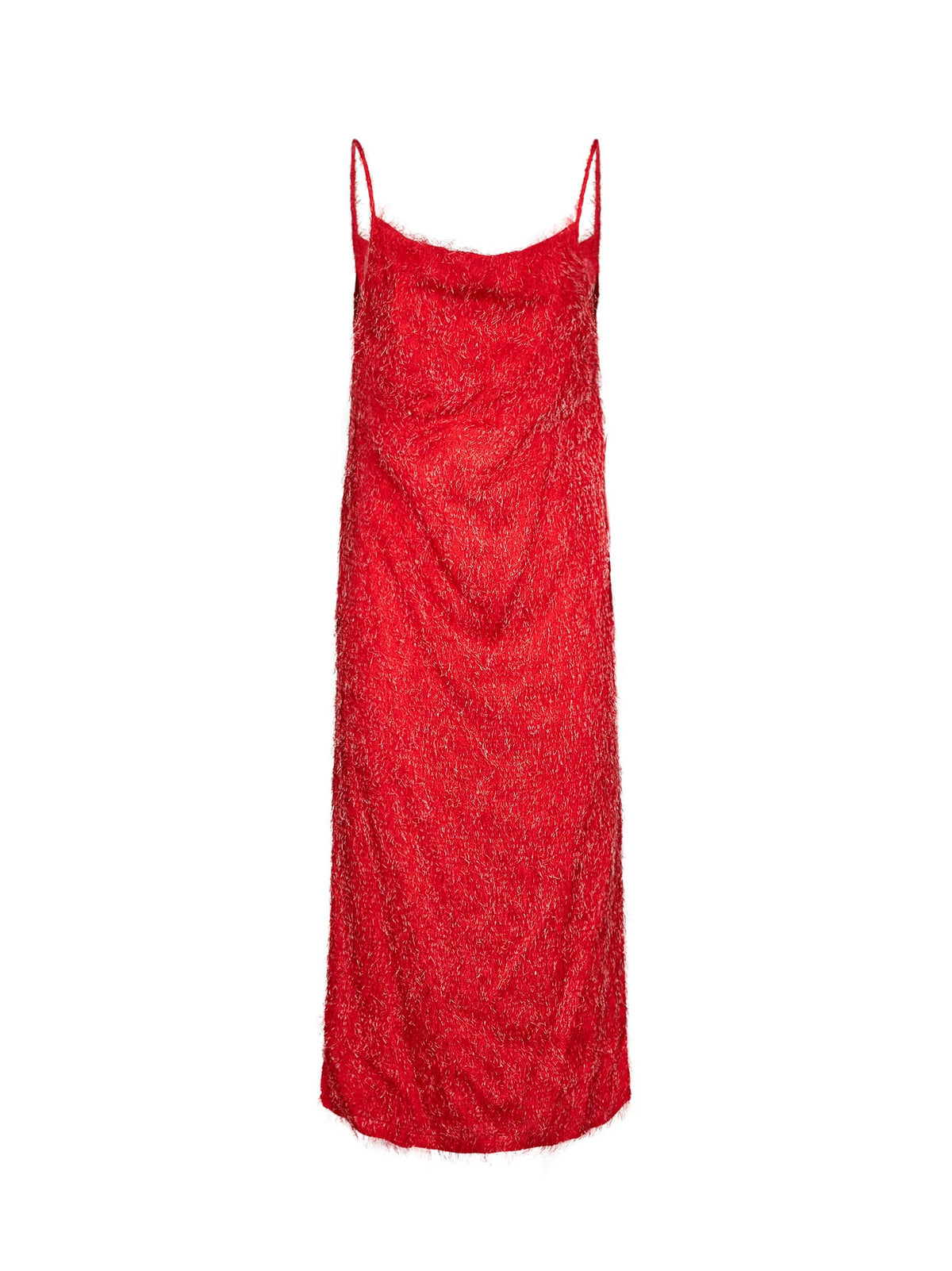Bottega Veneta Women Flash Red Viscose Fil Coupé Midi Dress BOTTEGA VENETA