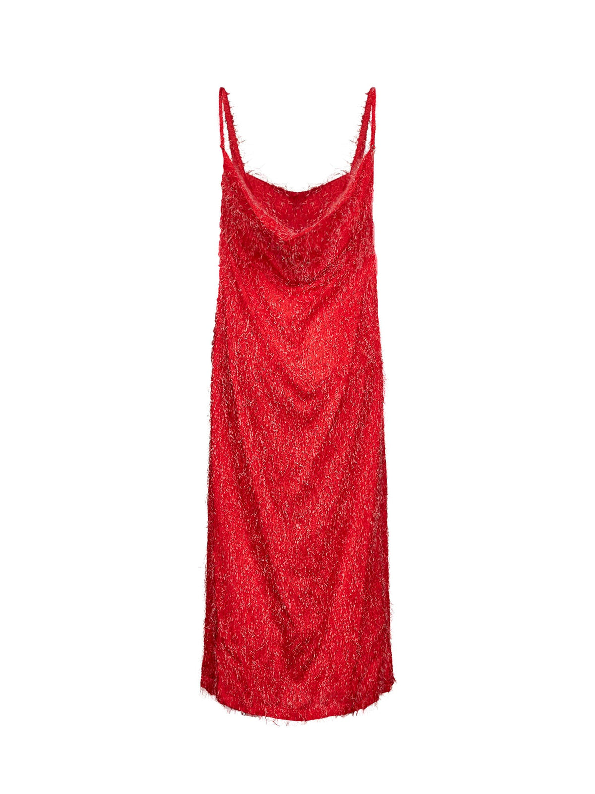 Bottega Veneta Women Flash Red Viscose Fil Coupé Midi Dress BOTTEGA VENETA