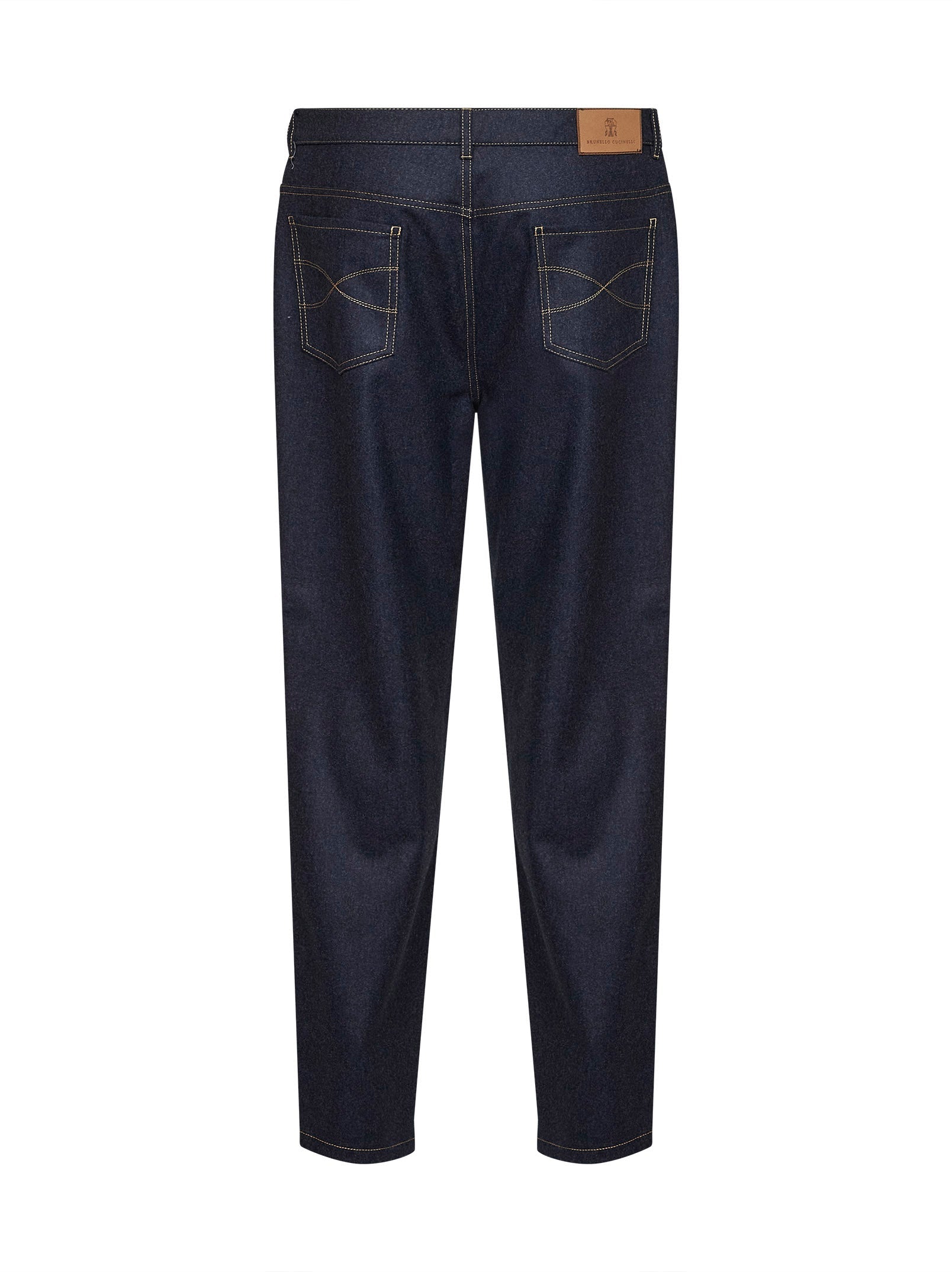 Brunello Cucinelli Men Blue Virgin Wool Flannel Five-Pocket Trousers BRUNELLO CUCINELLI