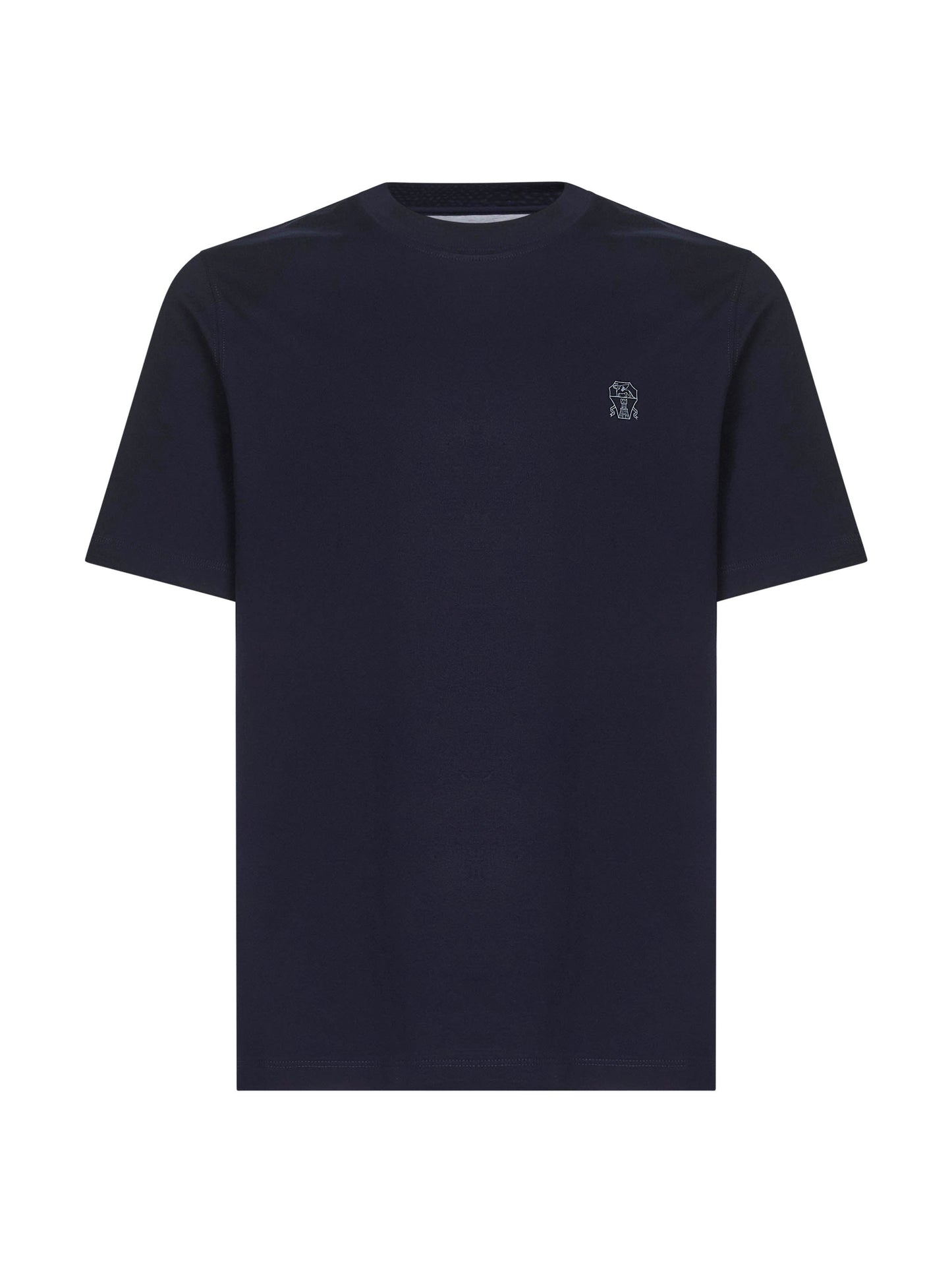 Brunello Cucinelli Men Blue Solomeo Crest T-Shirt BRUNELLO CUCINELLI