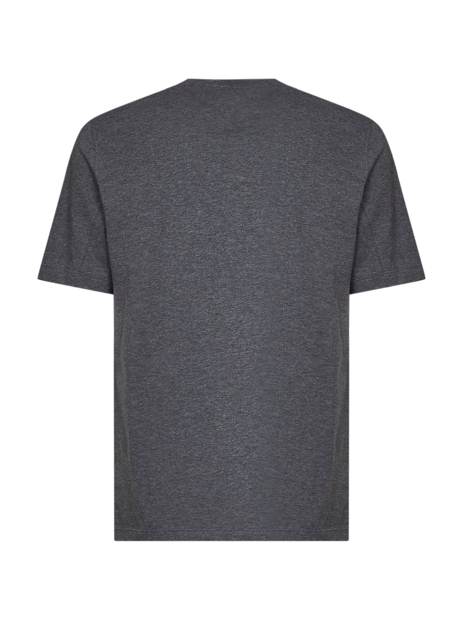 Brunello Cucinelli Men Lead Grey Cotton Jersey Logo Crewneck T-Shirt BRUNELLO CUCINELLI