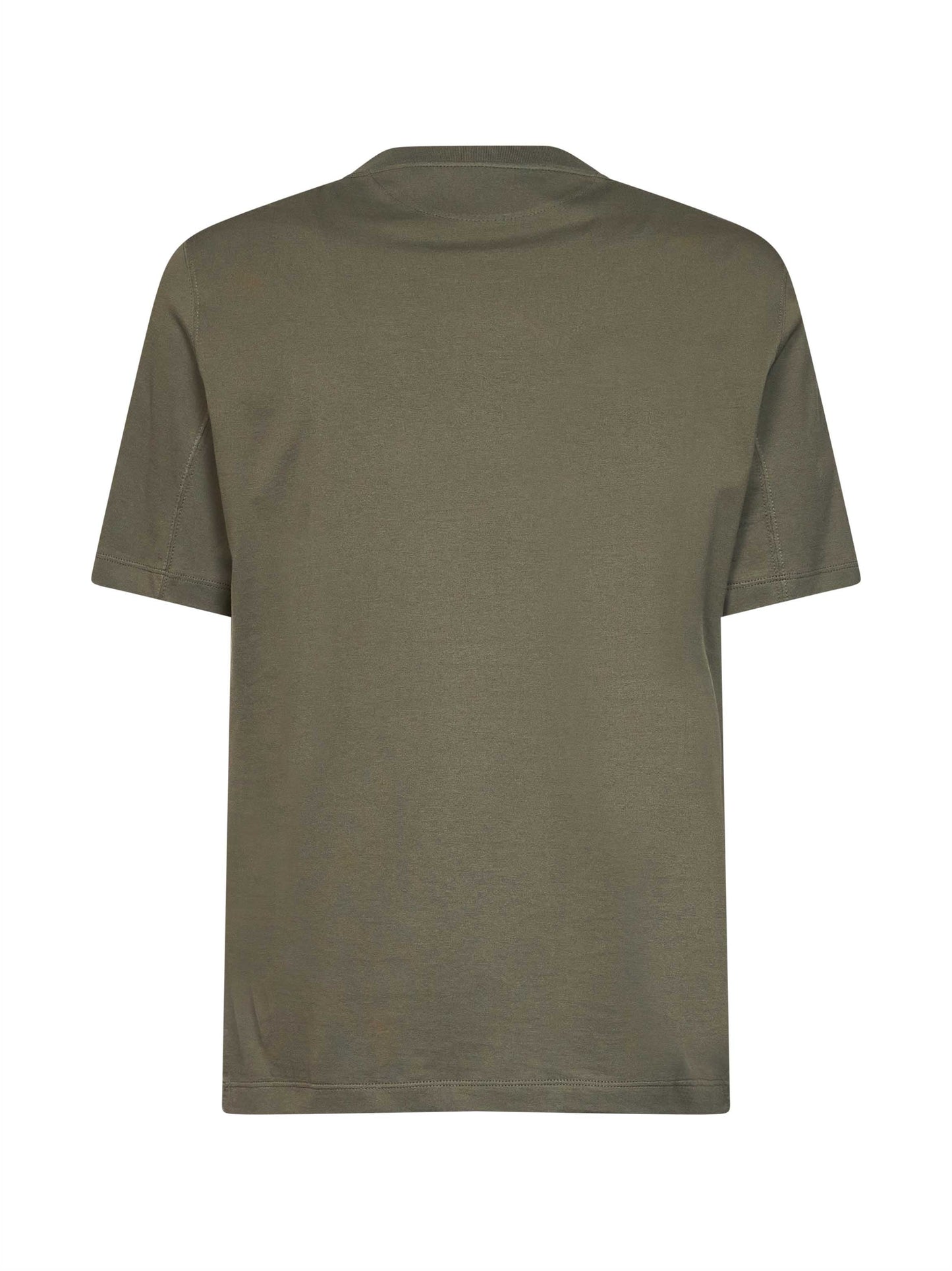 Brunello Cucinelli Men Camouflage Green Cotton Jersey Logo Crewneck T-Shirt BRUNELLO CUCINELLI