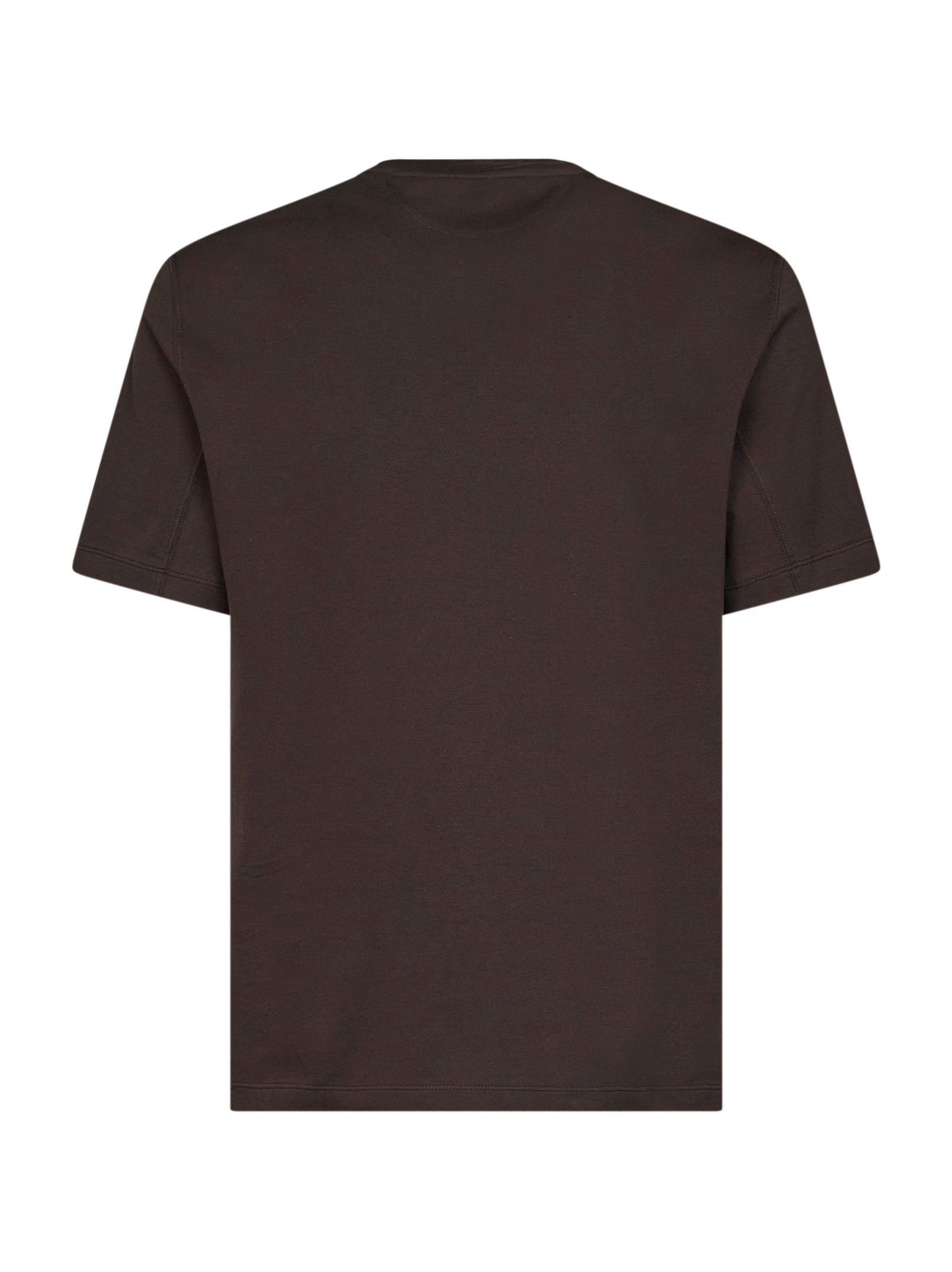 Brunello Cucinelli Men Dark Brown Cotton Jersey Logo Crewneck T-Shirt BRUNELLO CUCINELLI