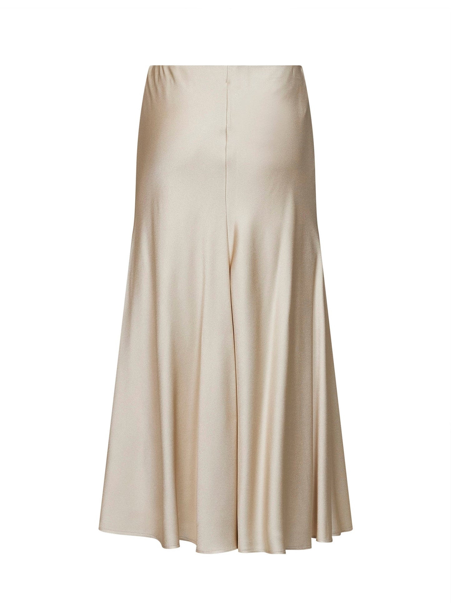 Brunello Cucinelli Women Milky White Satin Cady Pencil Fluid Midi Skirt BRUNELLO CUCINELLI