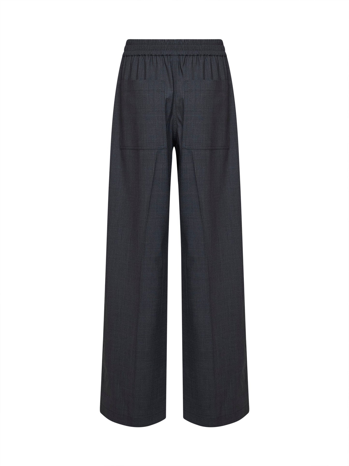 Brunello Cucinelli Women Dark Grey Tropical Luxury Wool Loose Track Trousers BRUNELLO CUCINELLI