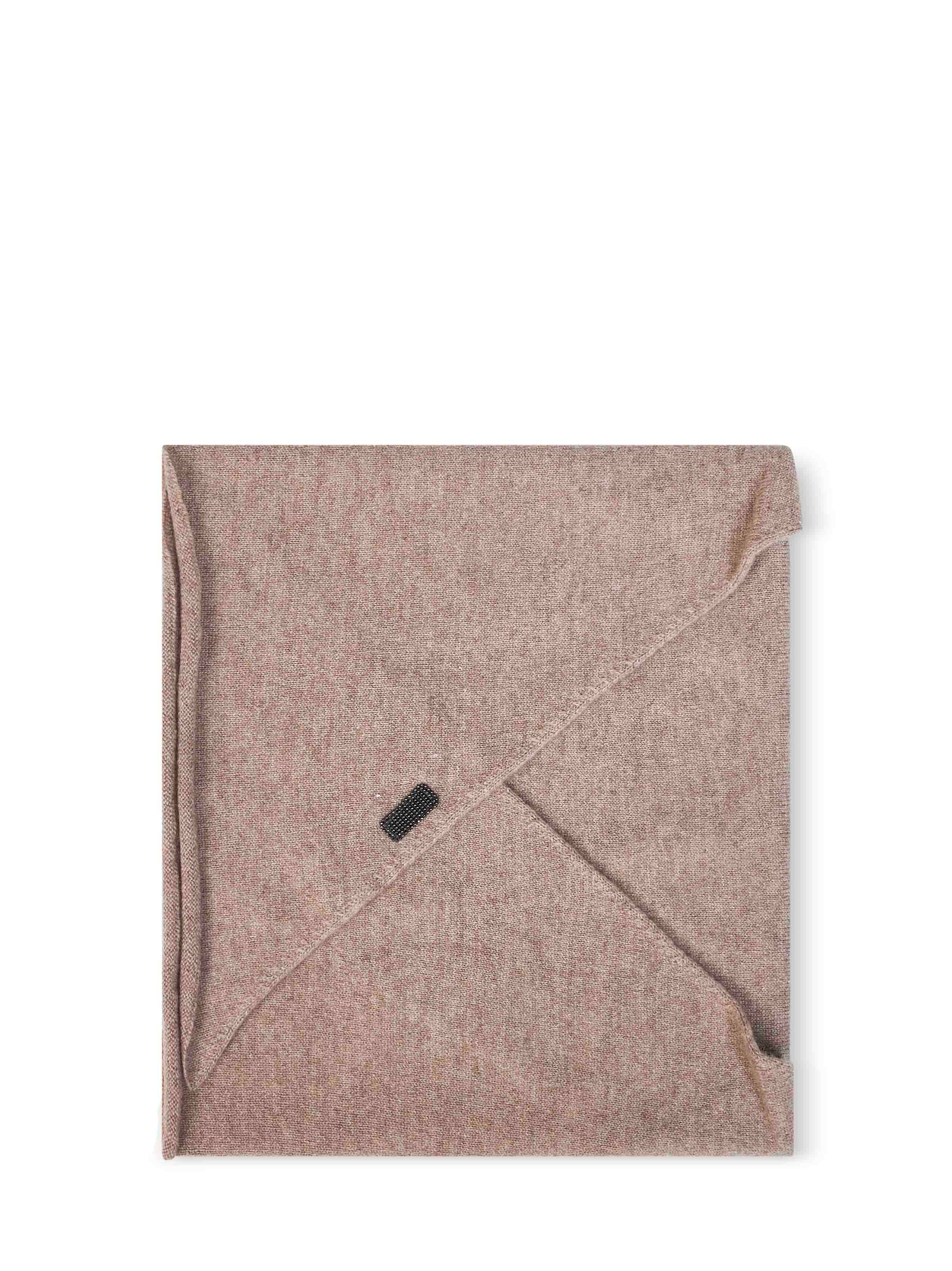 Brunello Cucinelli Women Beige Cashmere Scarf With Monili BRUNELLO CUCINELLI