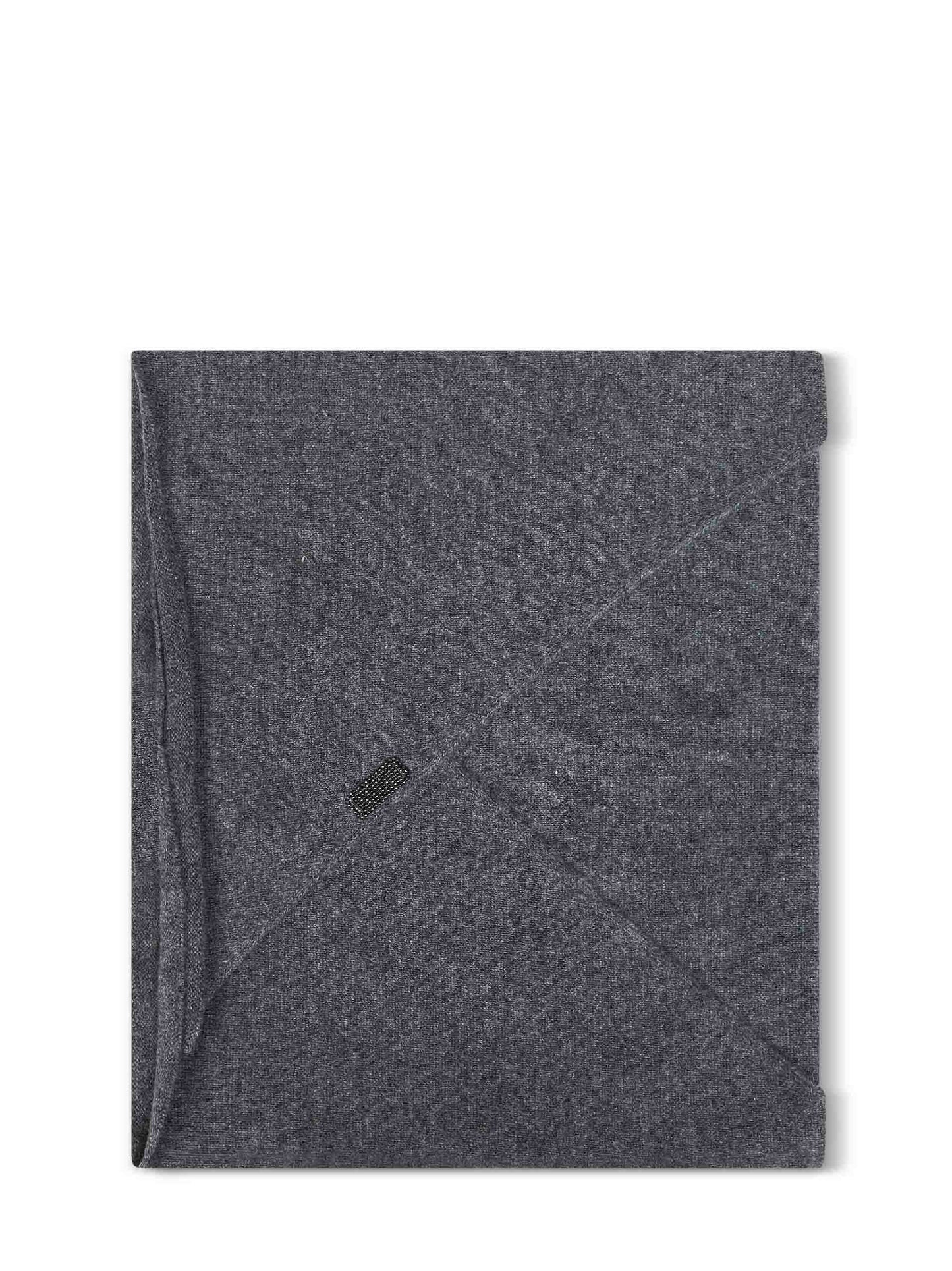 Brunello Cucinelli Women Lead Grey Cashmere Scarf With Monili BRUNELLO CUCINELLI