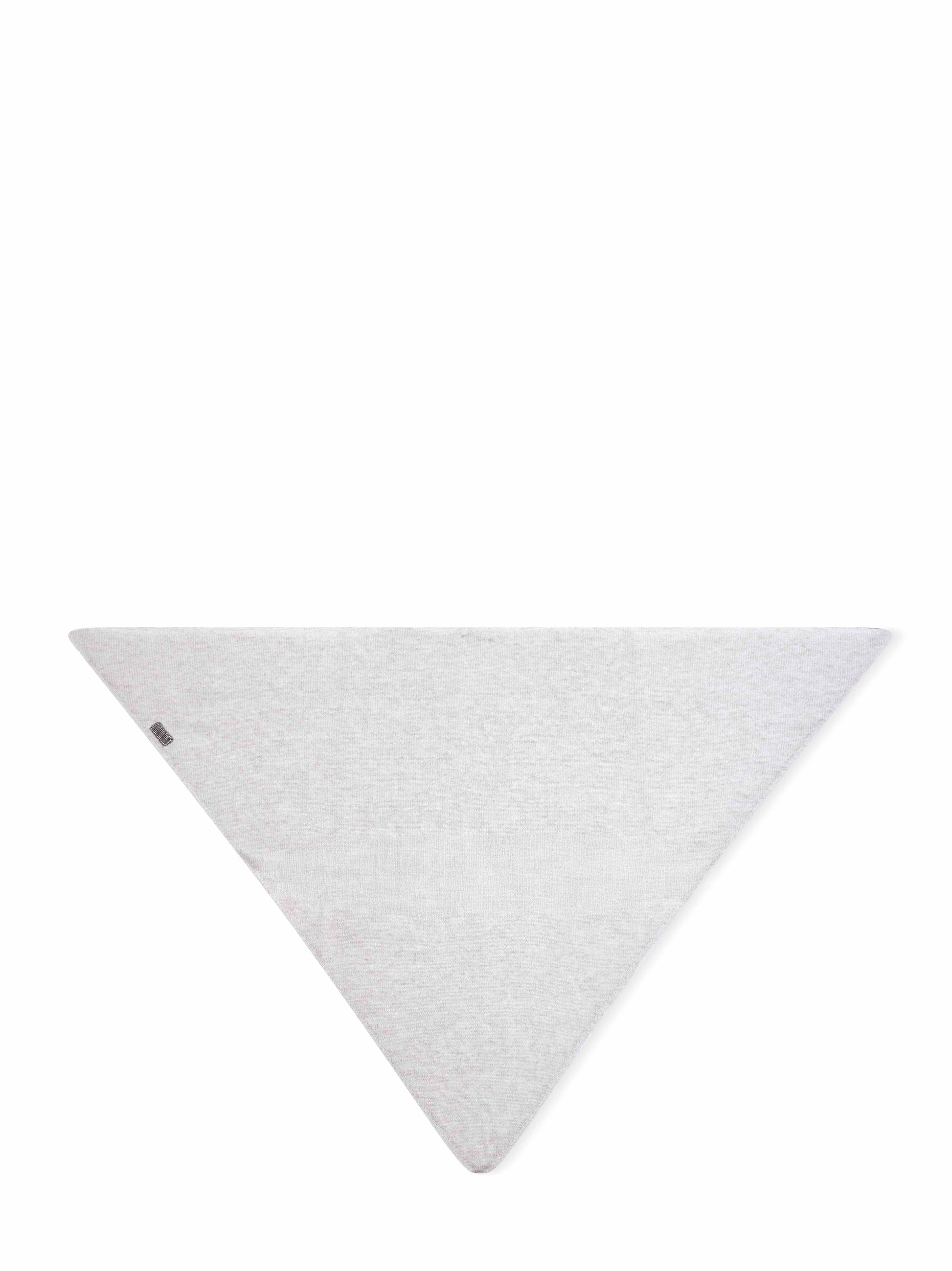 Brunello Cucinelli Women Pearl Grey Cashmere Scarf With Monili BRUNELLO CUCINELLI