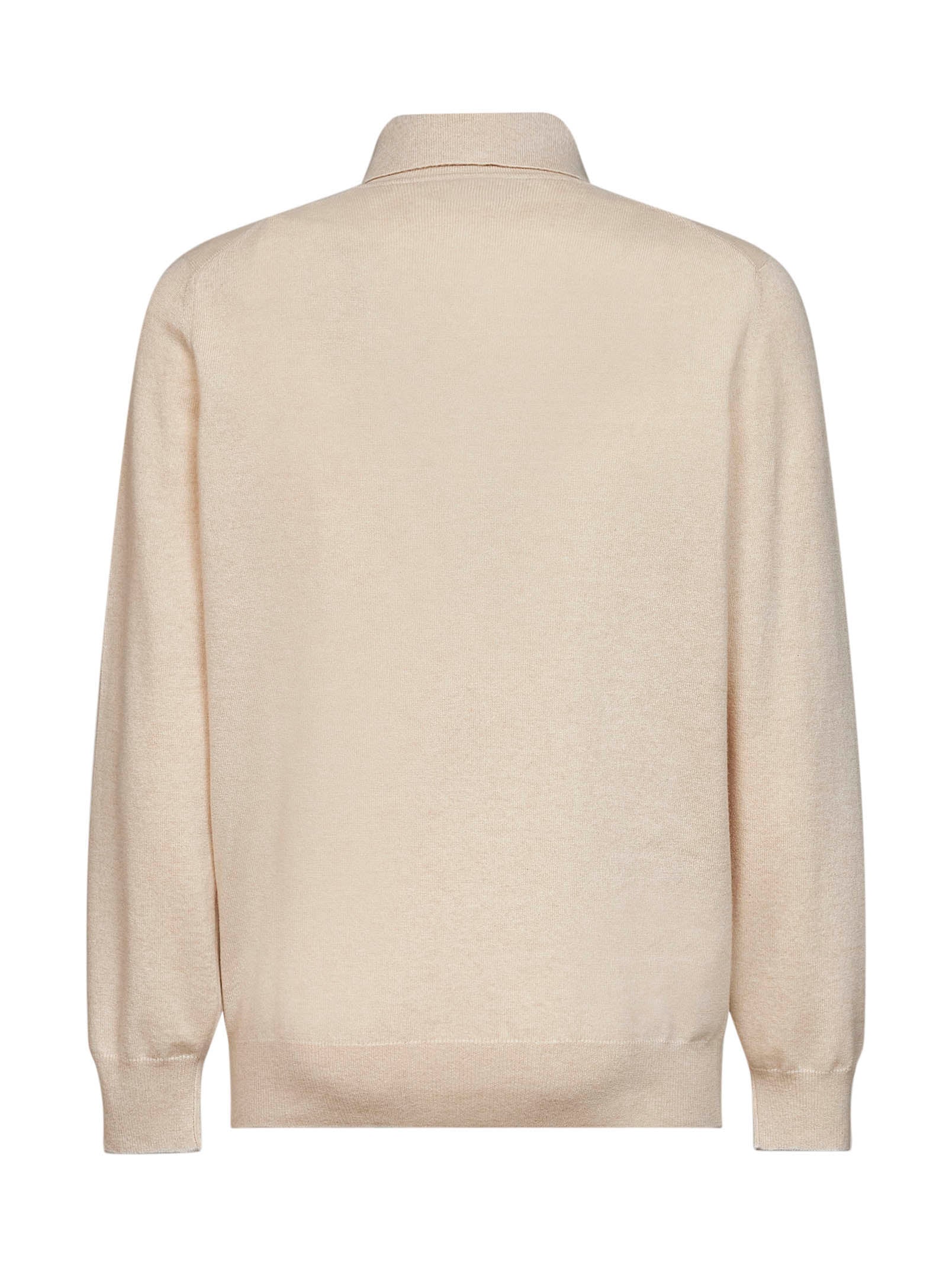 Brunello Cucinelli Men Champagne Cashmere Knit Polo Shirt BRUNELLO CUCINELLI