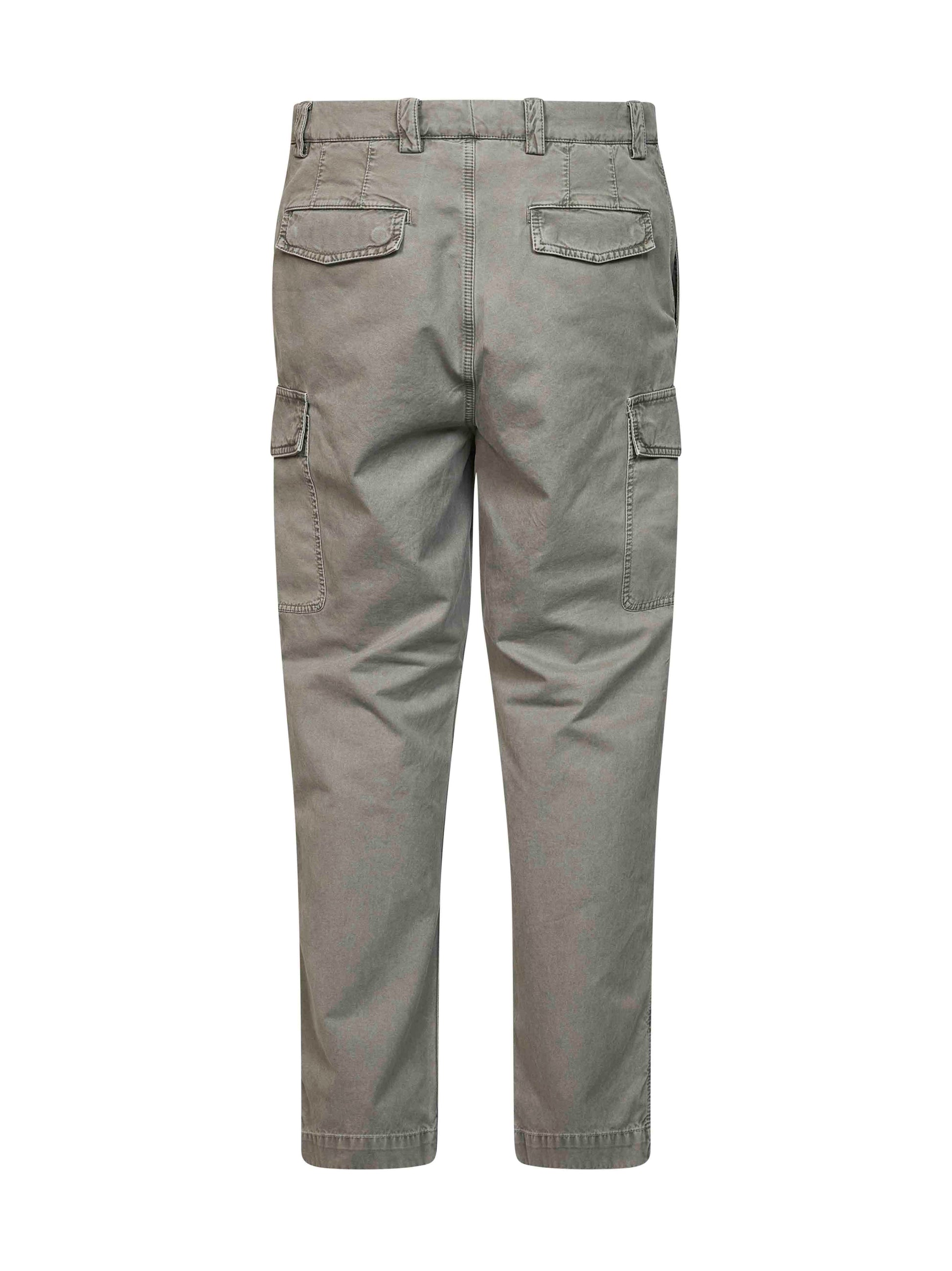 Brunello Cucinelli Men Washed Green Peached Cotton Gabardine Cargo Trousers BRUNELLO CUCINELLI