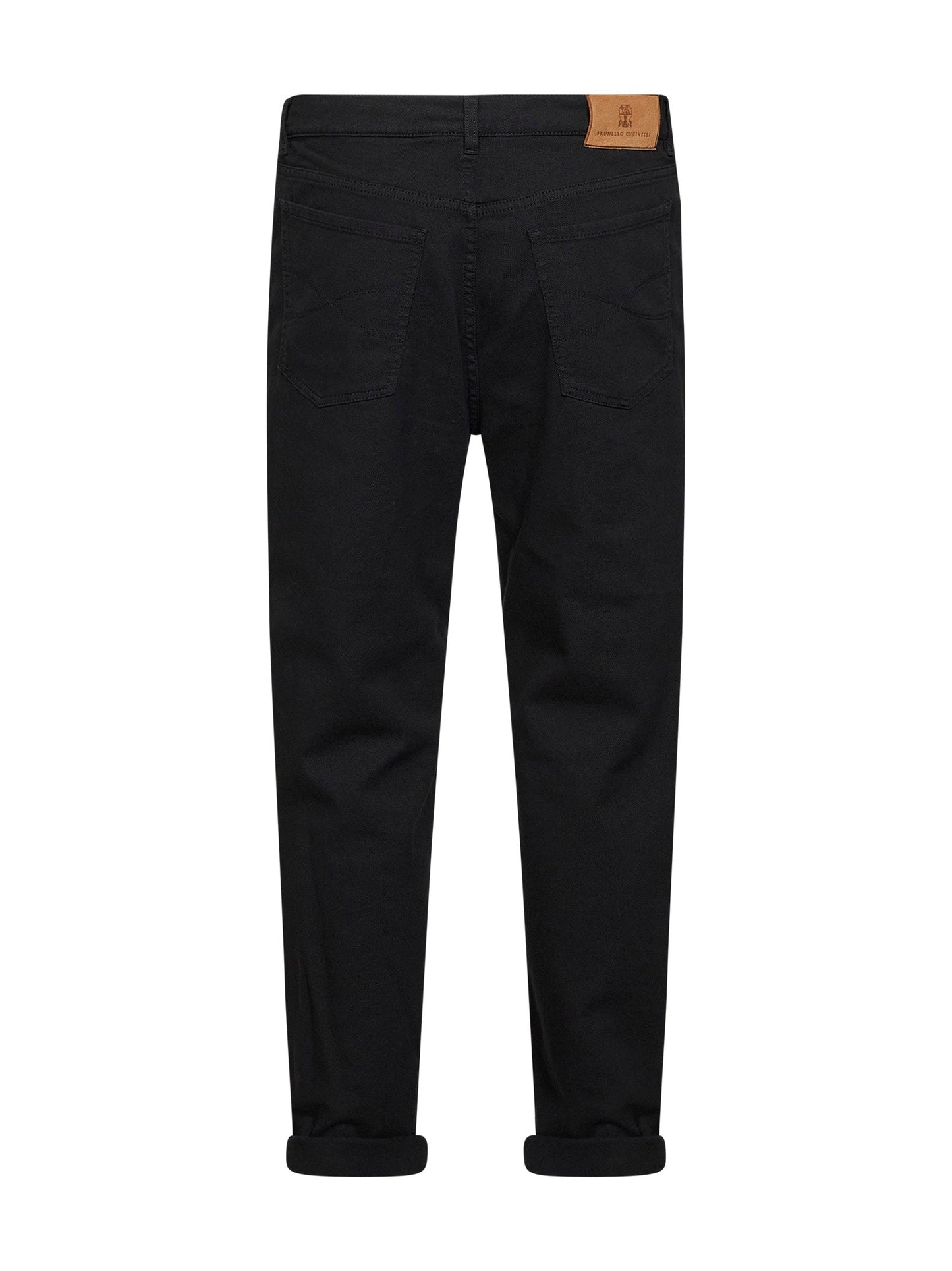 Brunello Cucinelli Men Black Garment-Dyed Lightweight Comfort Denim Iconic Fit Jeans BRUNELLO CUCINELLI