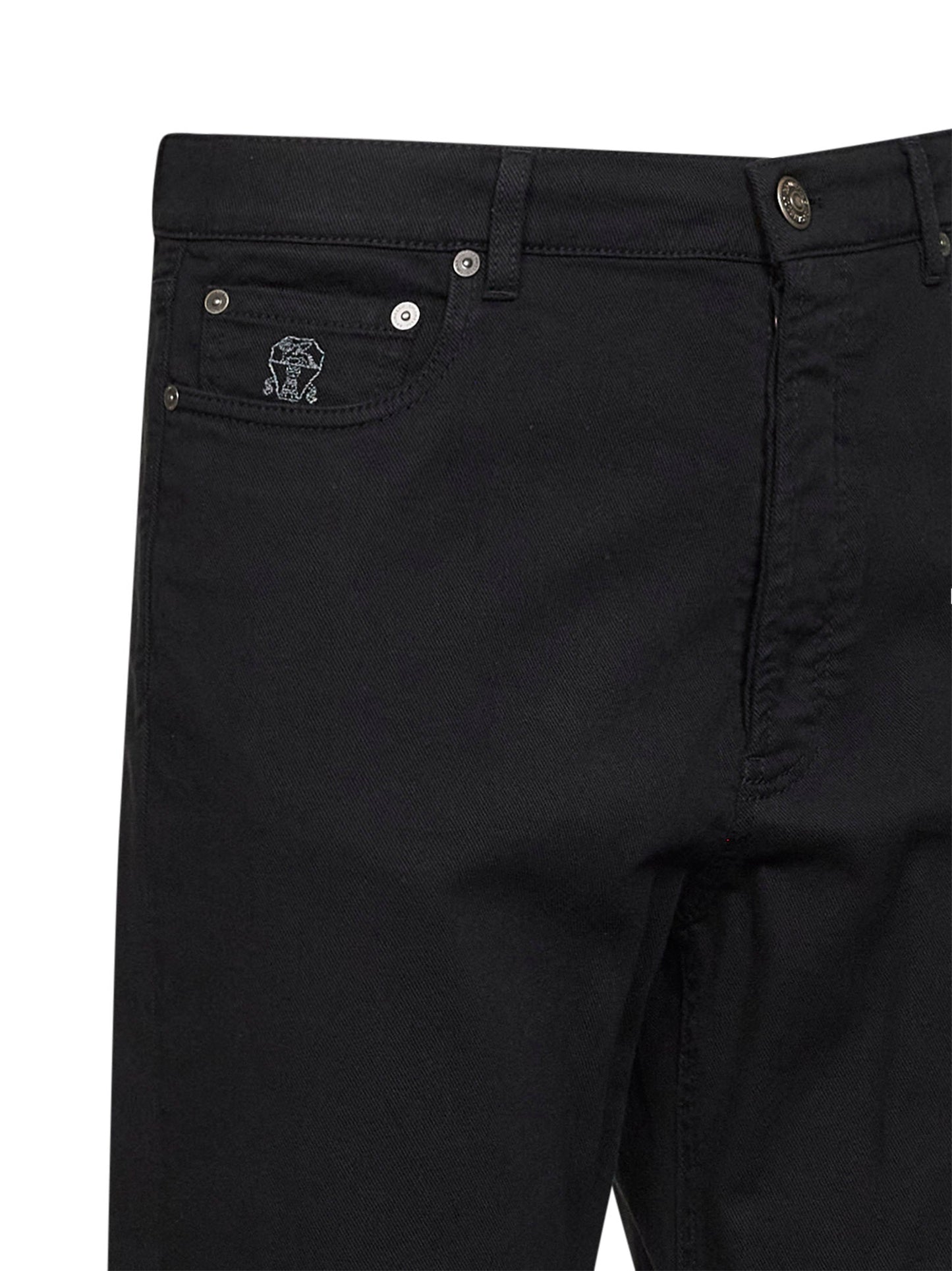 Brunello Cucinelli Men Black Garment-Dyed Lightweight Comfort Denim Iconic Fit Jeans BRUNELLO CUCINELLI
