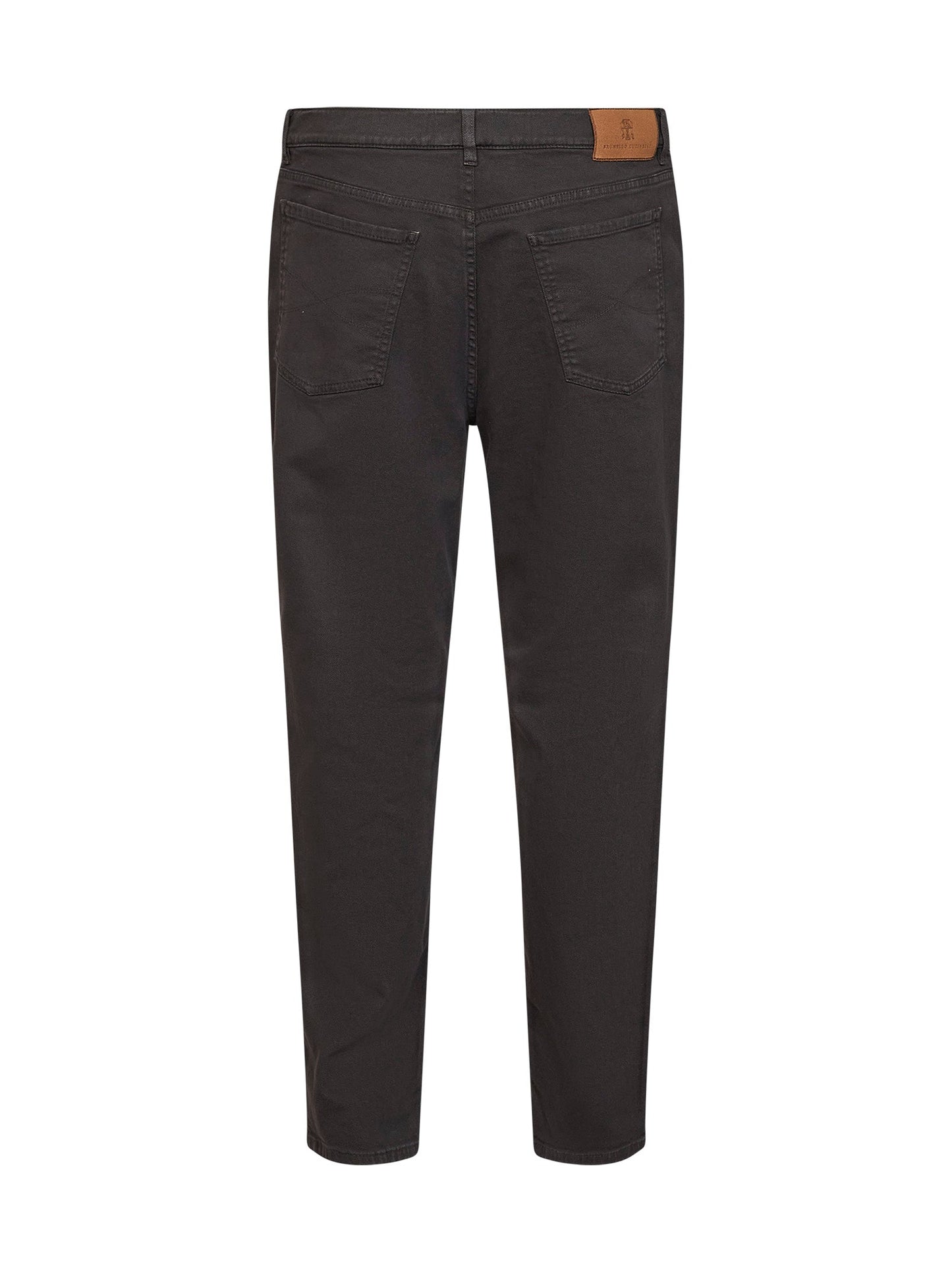 Brunello Cucinelli Men Dark Brown Garment-Dyed Lightweight Comfort Denim Iconic Fit Jeans BRUNELLO CUCINELLI