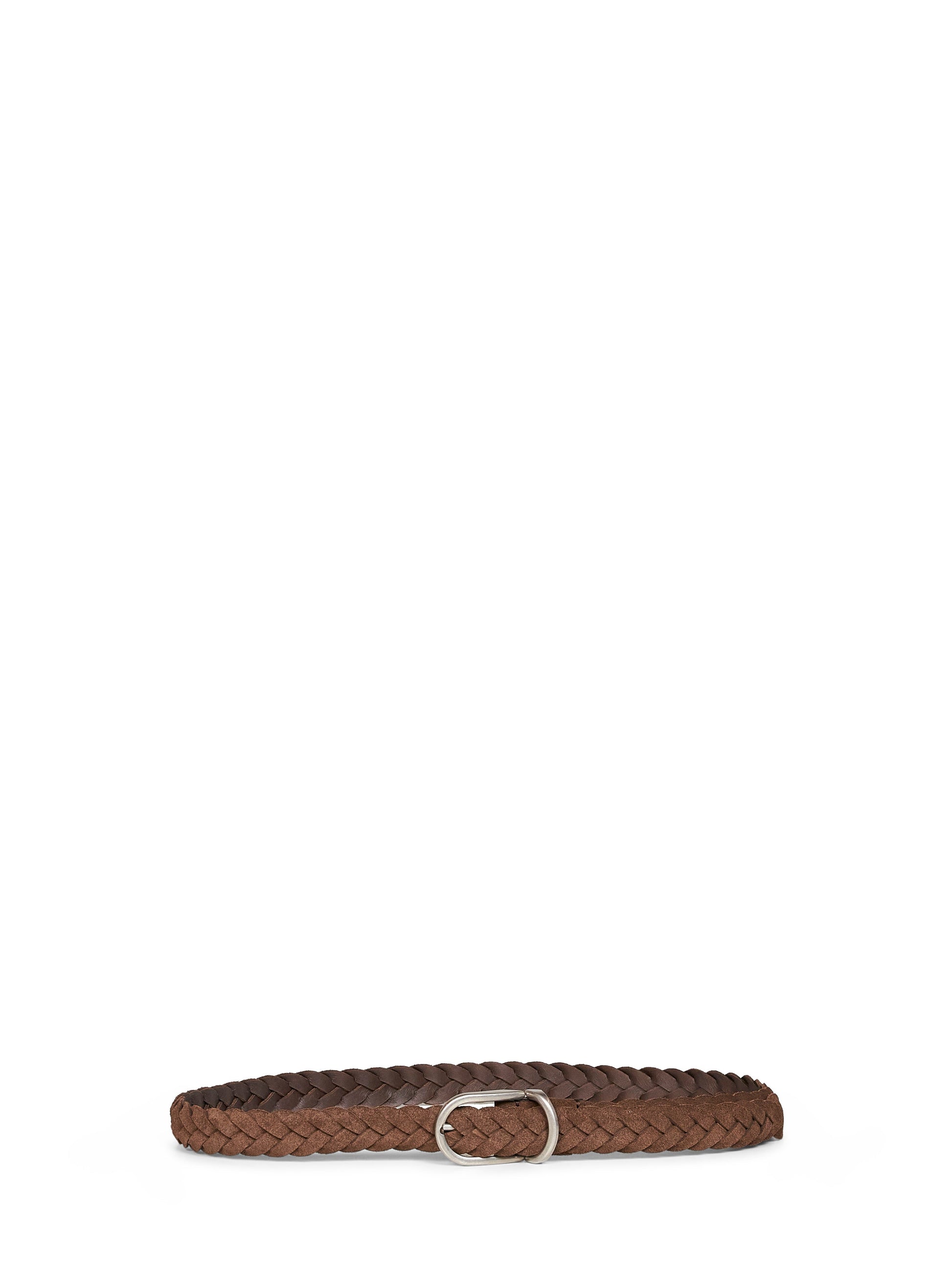 Brunello Cucinelli Men Dark Brown Suede Woven Belt BRUNELLO CUCINELLI