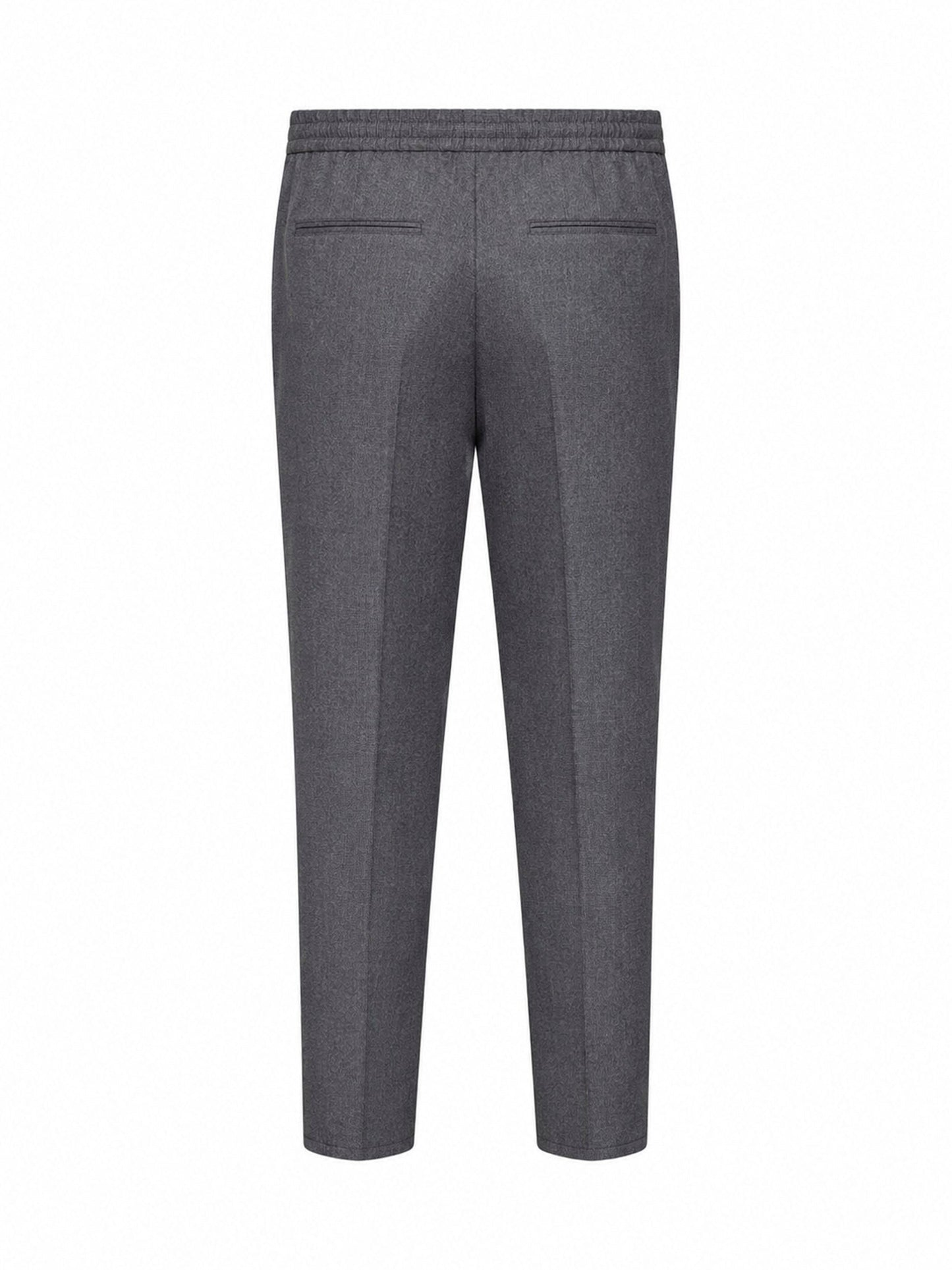 Brunello Cucinelli Men Medium Grey Virgin Wool Drawstring Trousers BRUNELLO CUCINELLI