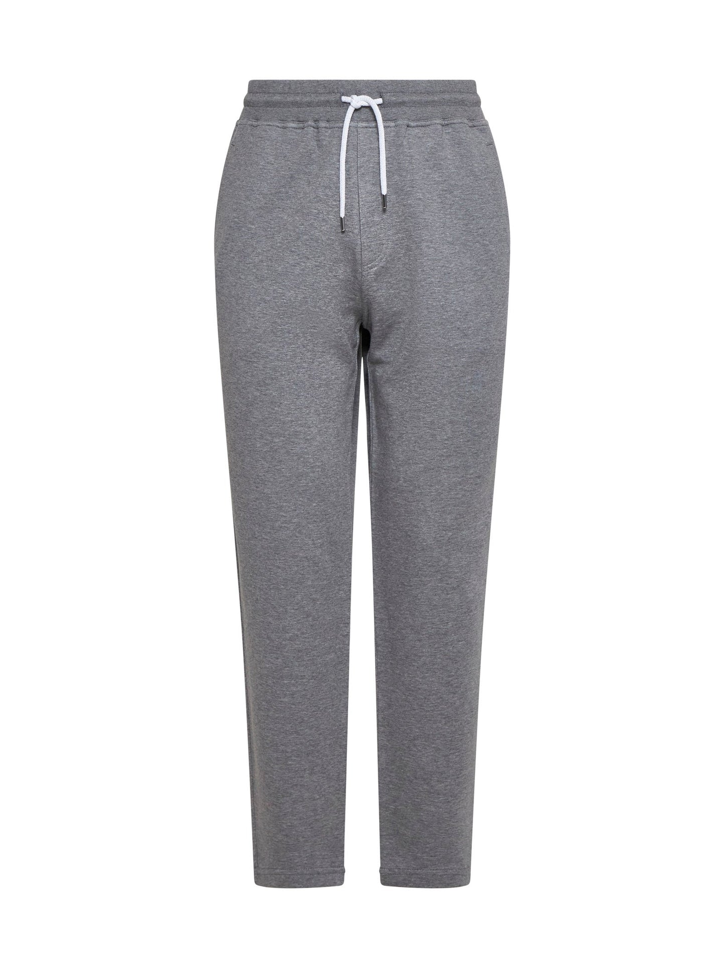 Brunello Cucinelli Men Dark Grey Fleece Jogging Trousers BRUNELLO CUCINELLI