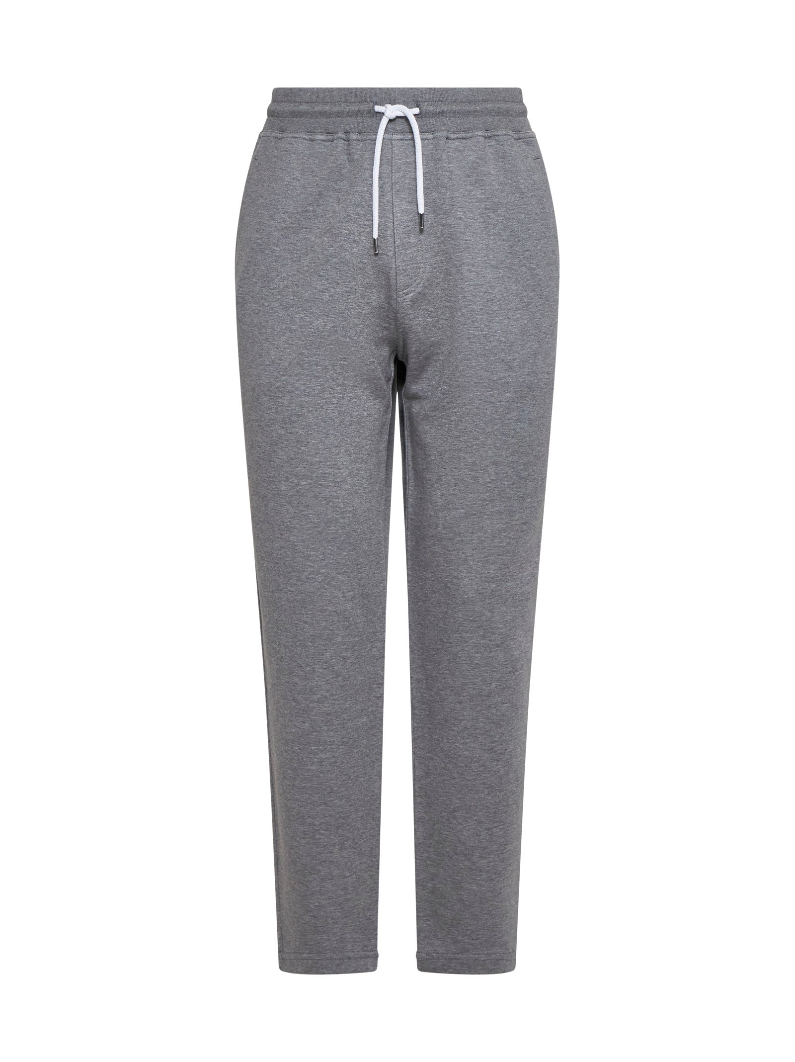 Brunello Cucinelli Men Dark Grey Fleece Jogging Trousers BRUNELLO CUCINELLI