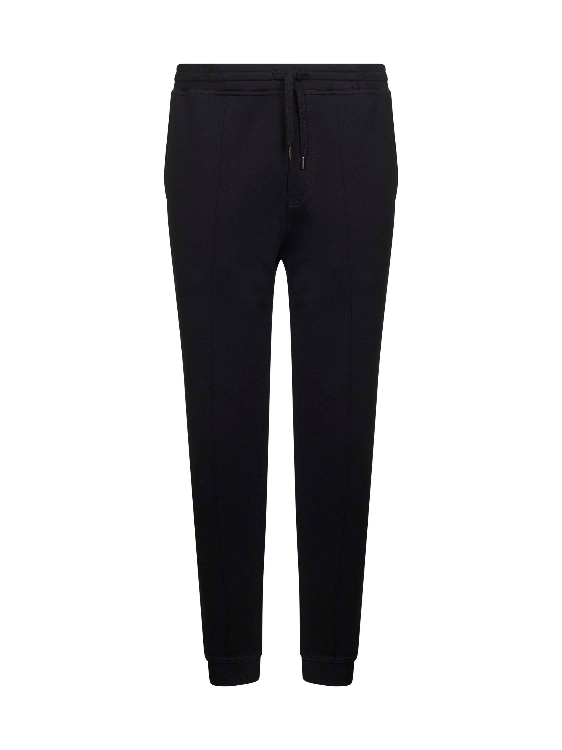 Brunello Cucinelli Men Black Double Fleece Jogger Trousers BRUNELLO CUCINELLI