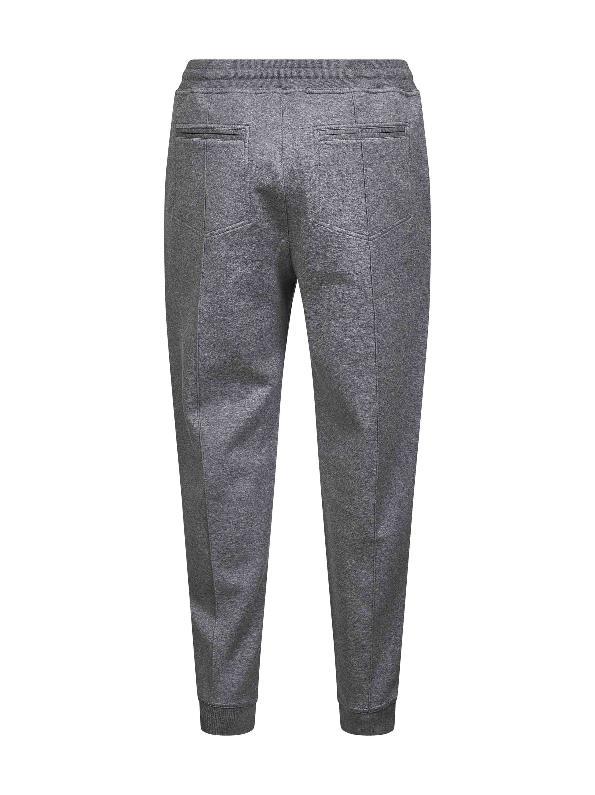 Brunello Cucinelli Men Grey Double Fleece Jogger Trousers BRUNELLO CUCINELLI