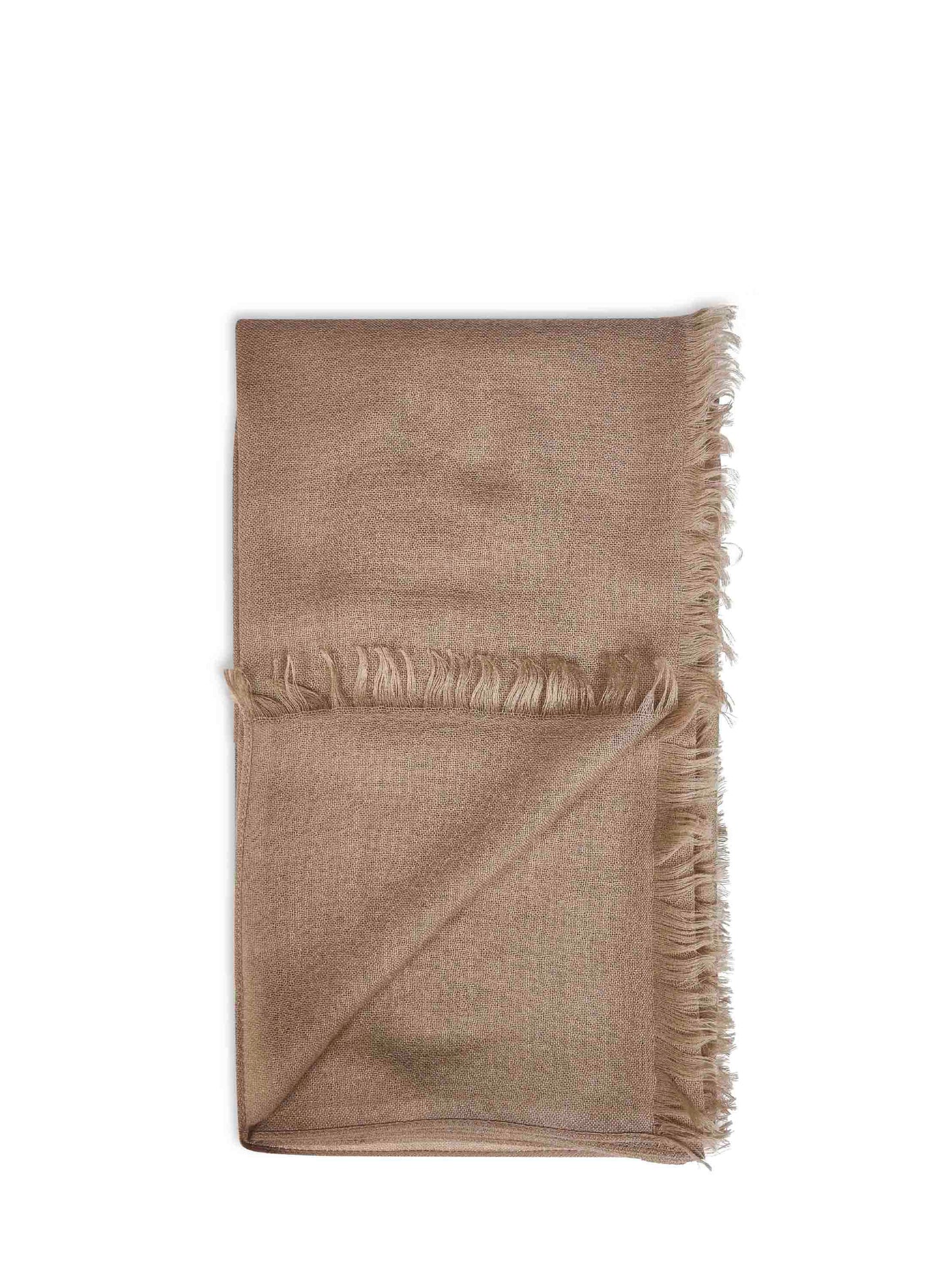 Brunello Cucinelli Women Brown Cashmere And Silk Scarf BRUNELLO CUCINELLI