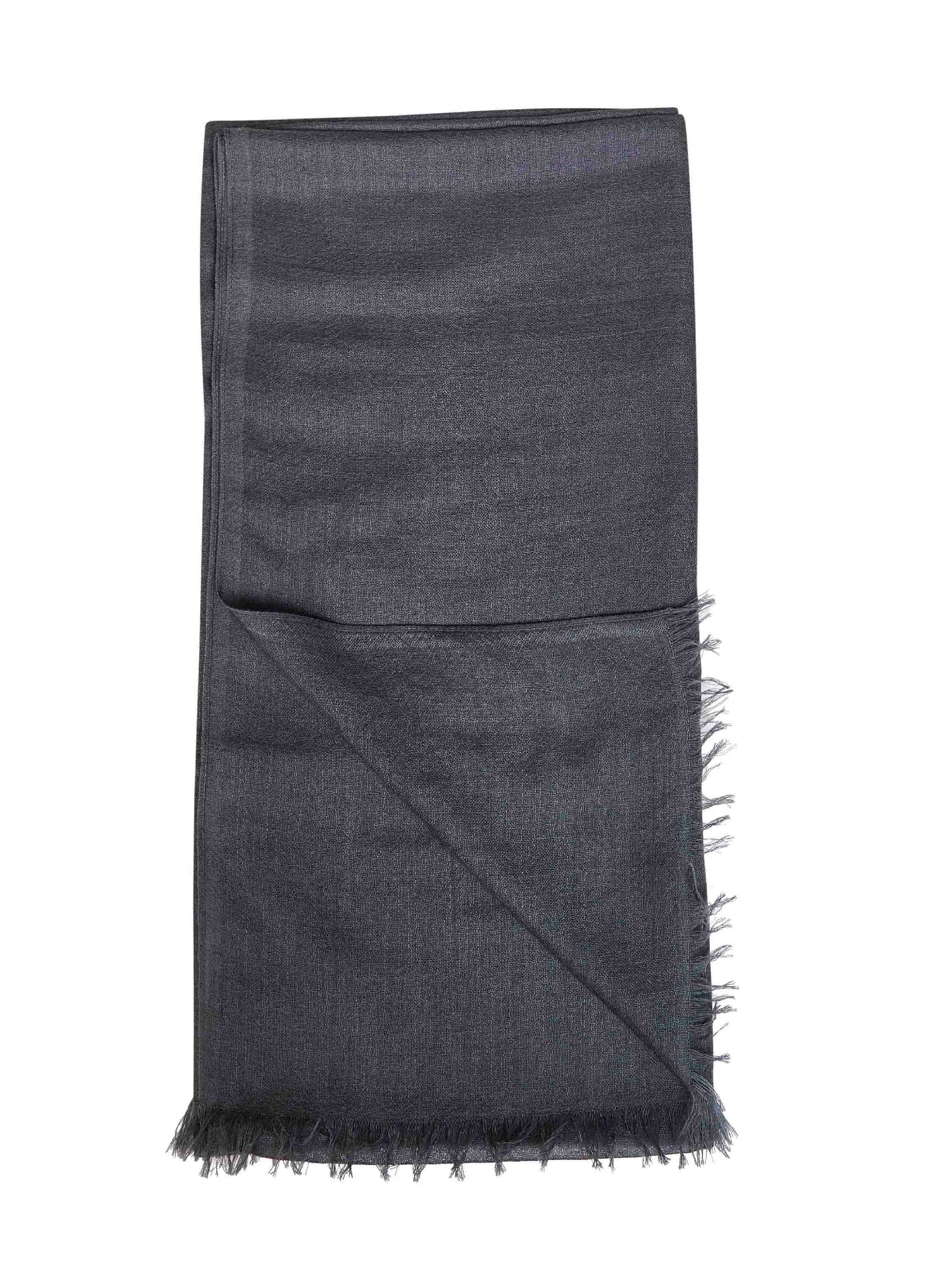 Brunello Cucinelli Women Lead Grey Cashmere And Silk Scarf BRUNELLO CUCINELLI