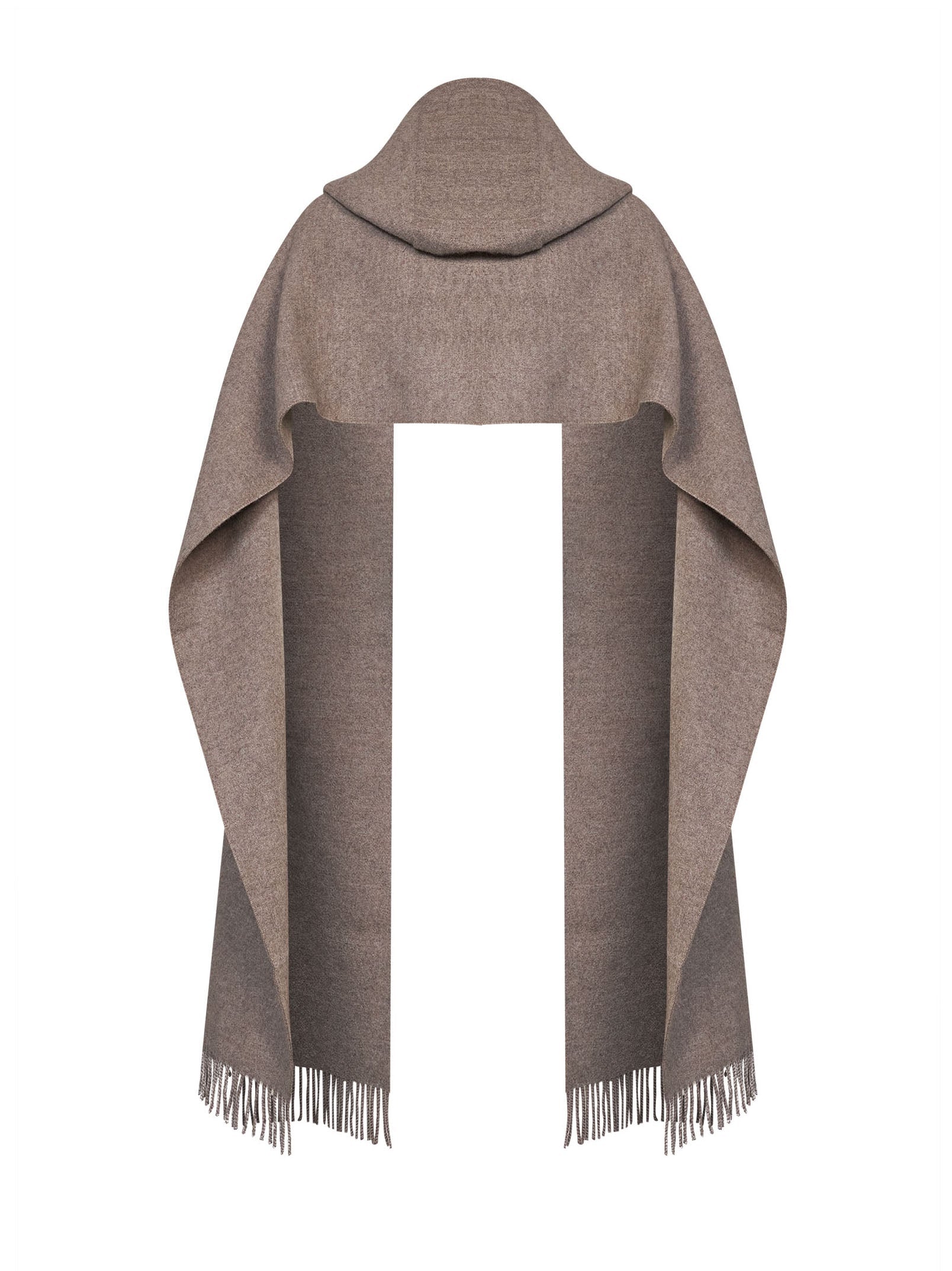 Brunello Cucinelli Women Cool Brown Knit Hooded Scarf BRUNELLO CUCINELLI