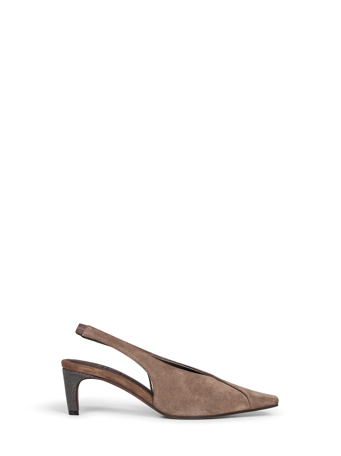 Brunello Cucinelli Women Bark Suede City Slingback Slingback Pumps BRUNELLO CUCINELLI