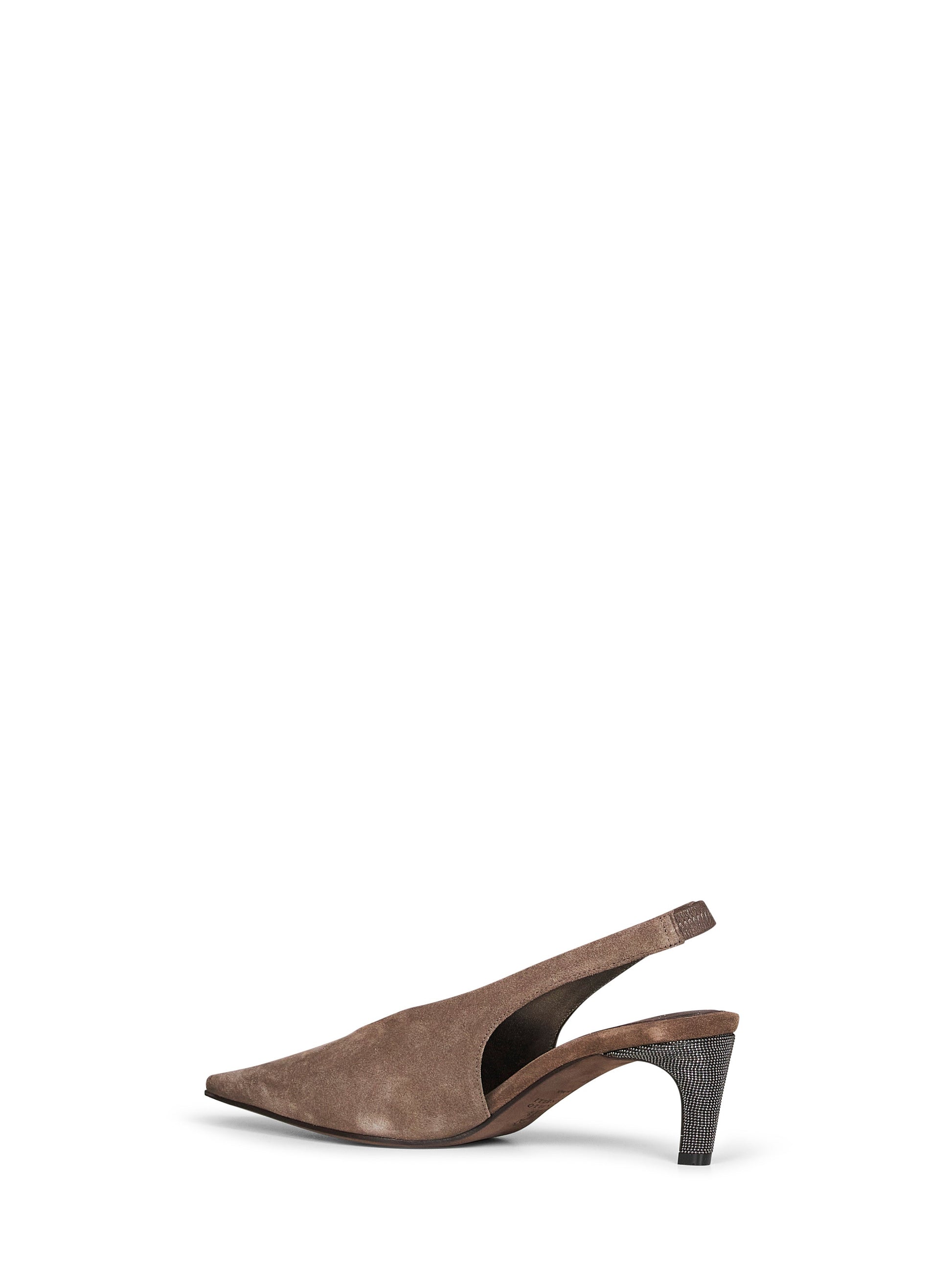 Brunello Cucinelli Women Bark Suede City Slingback Slingback Pumps BRUNELLO CUCINELLI