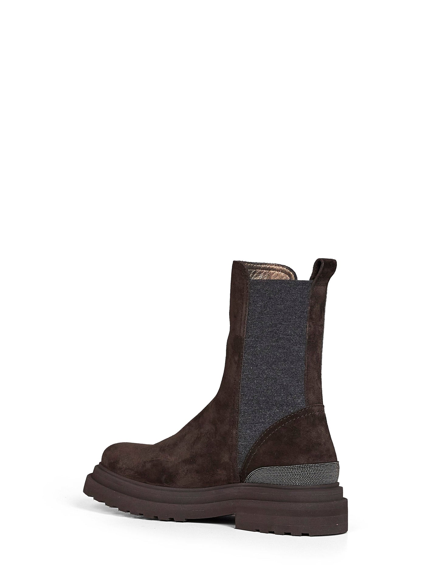 Brunello Cucinelli Women Pepper Suede Ankle Boots With Precious Detail BRUNELLO CUCINELLI
