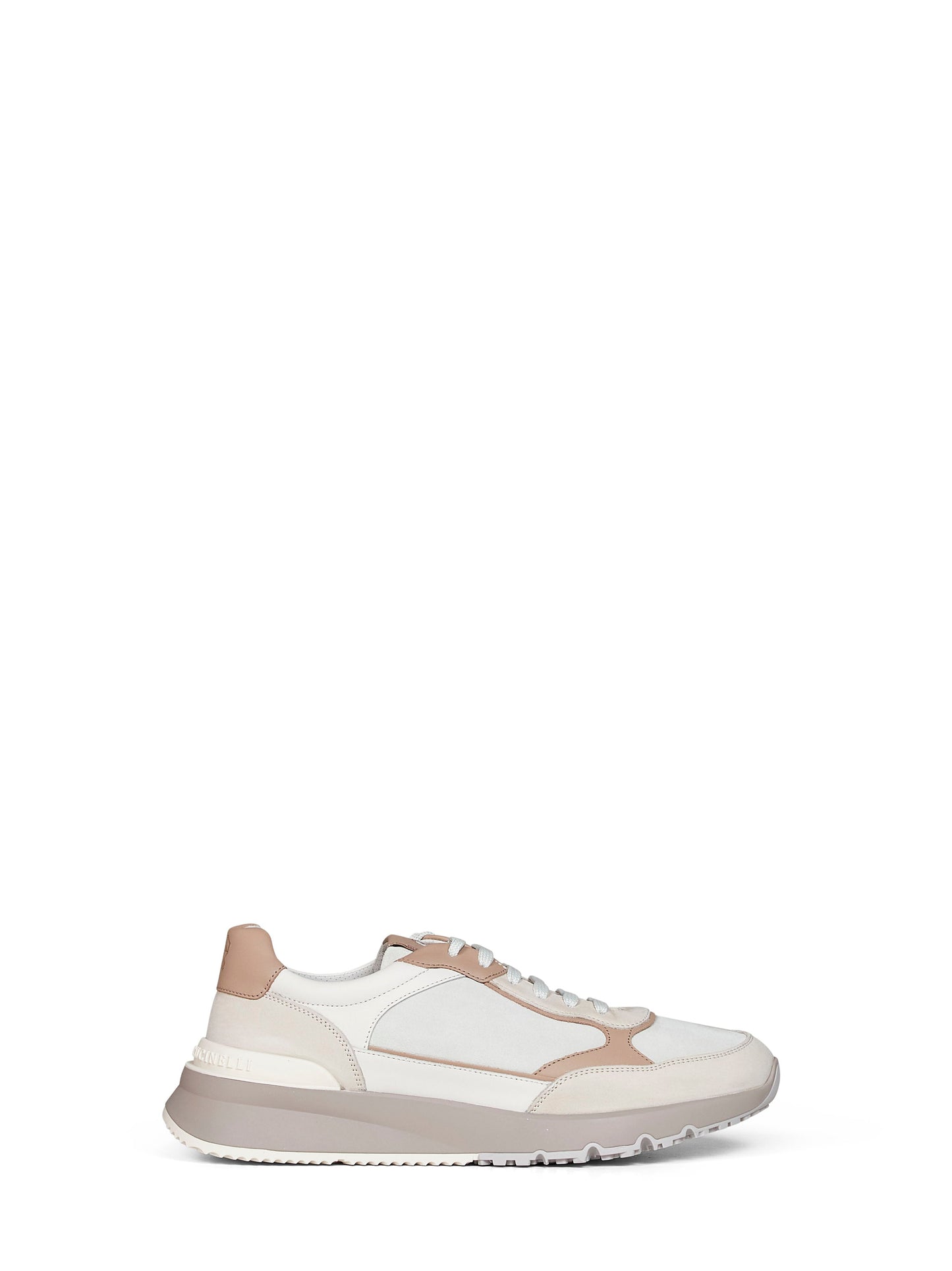 Brunello Cucinelli Men White Nubuck And Suede Sneakers BRUNELLO CUCINELLI