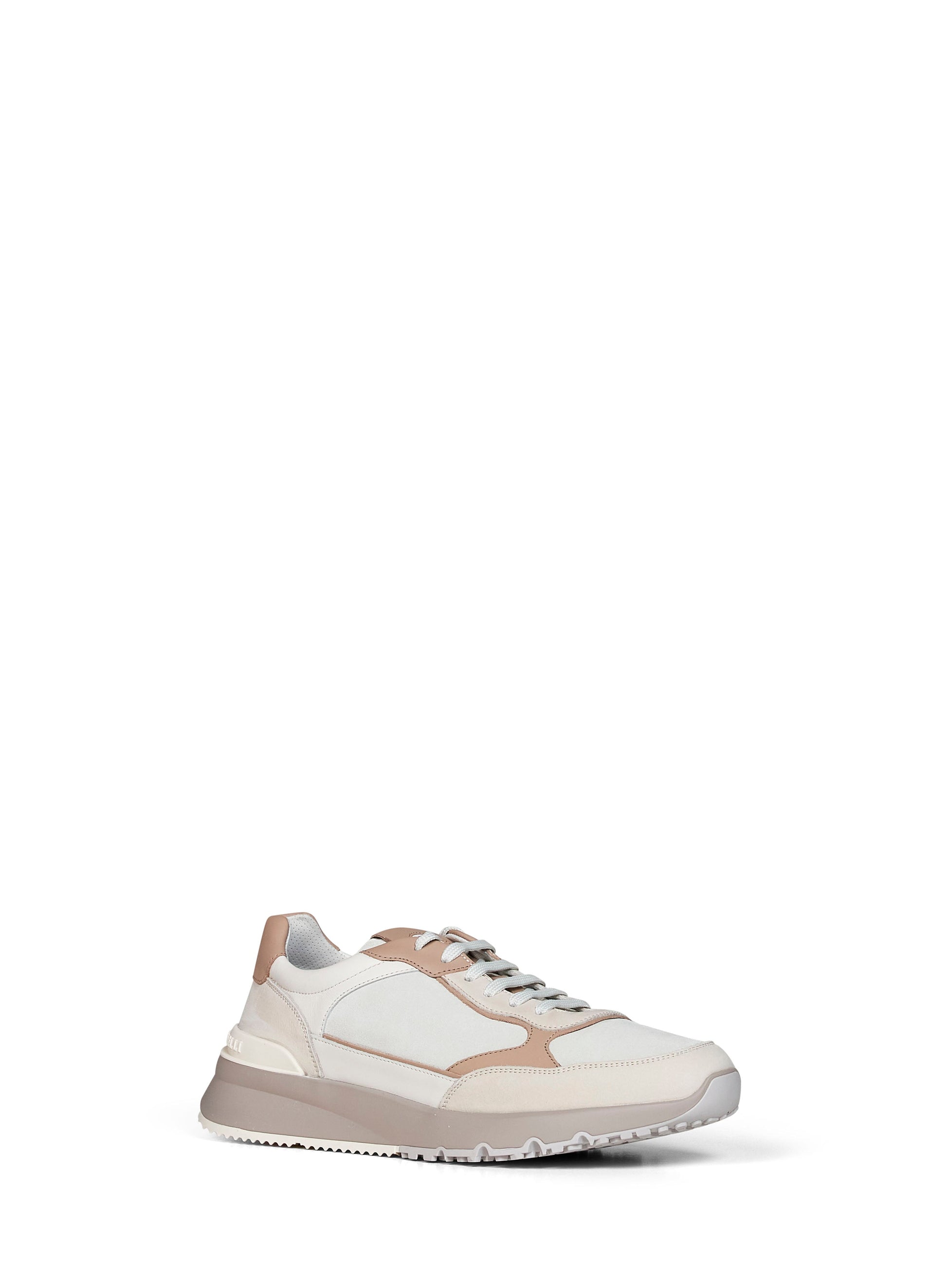 Brunello Cucinelli Men White Nubuck And Suede Sneakers BRUNELLO CUCINELLI