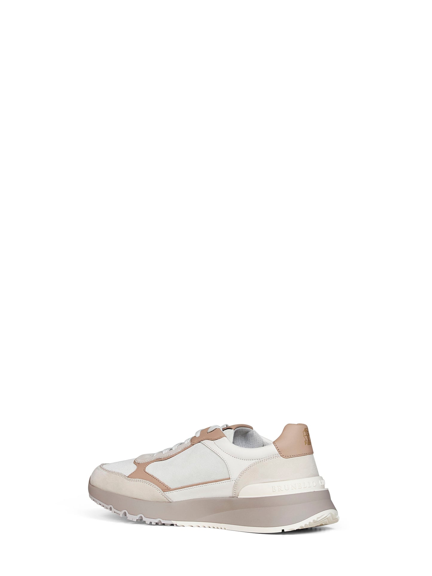 Brunello Cucinelli Men White Nubuck And Suede Sneakers BRUNELLO CUCINELLI