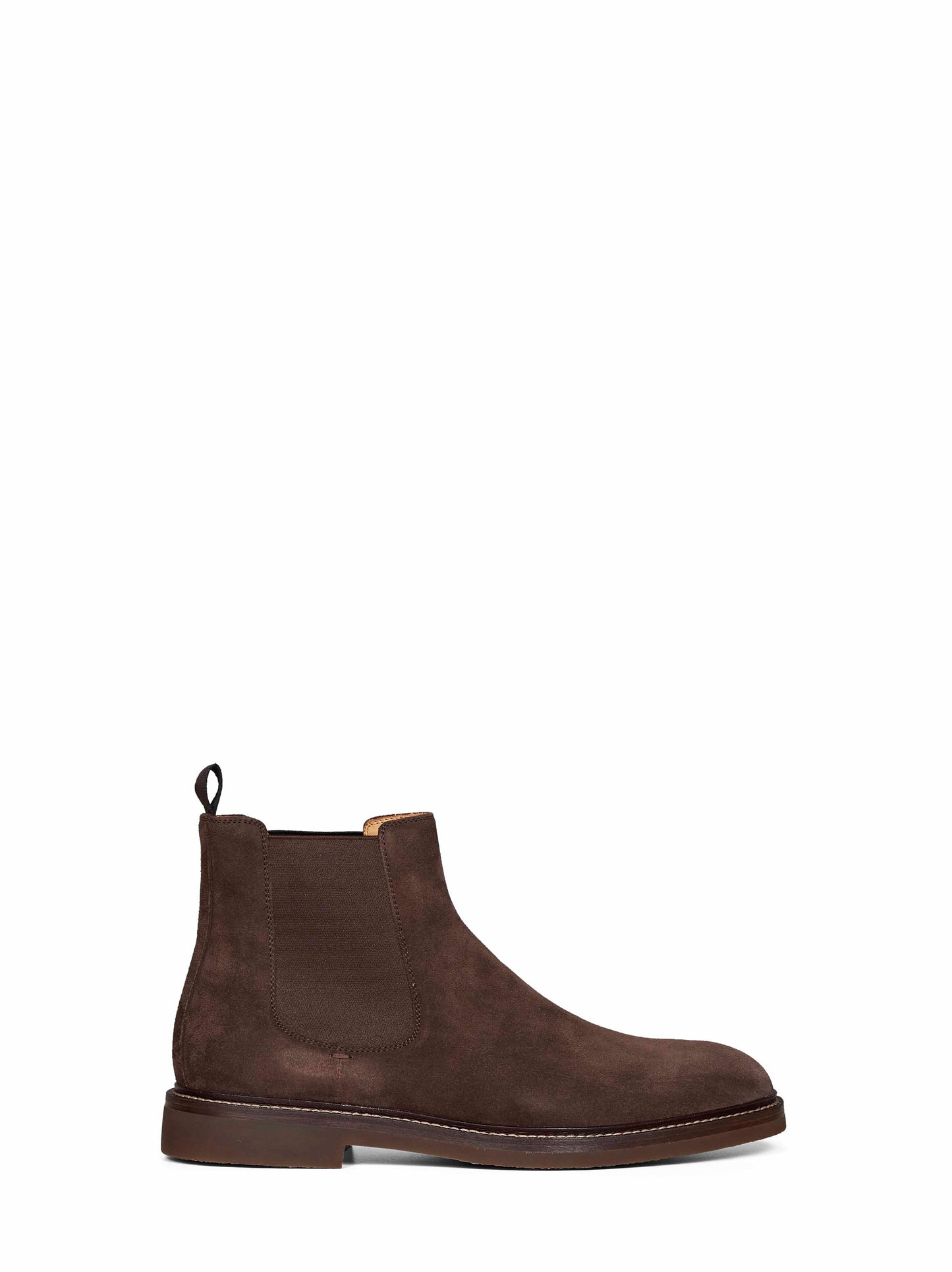Brunello Cucinelli Men Mocha Suede Chelsea Ankle Boots BRUNELLO CUCINELLI